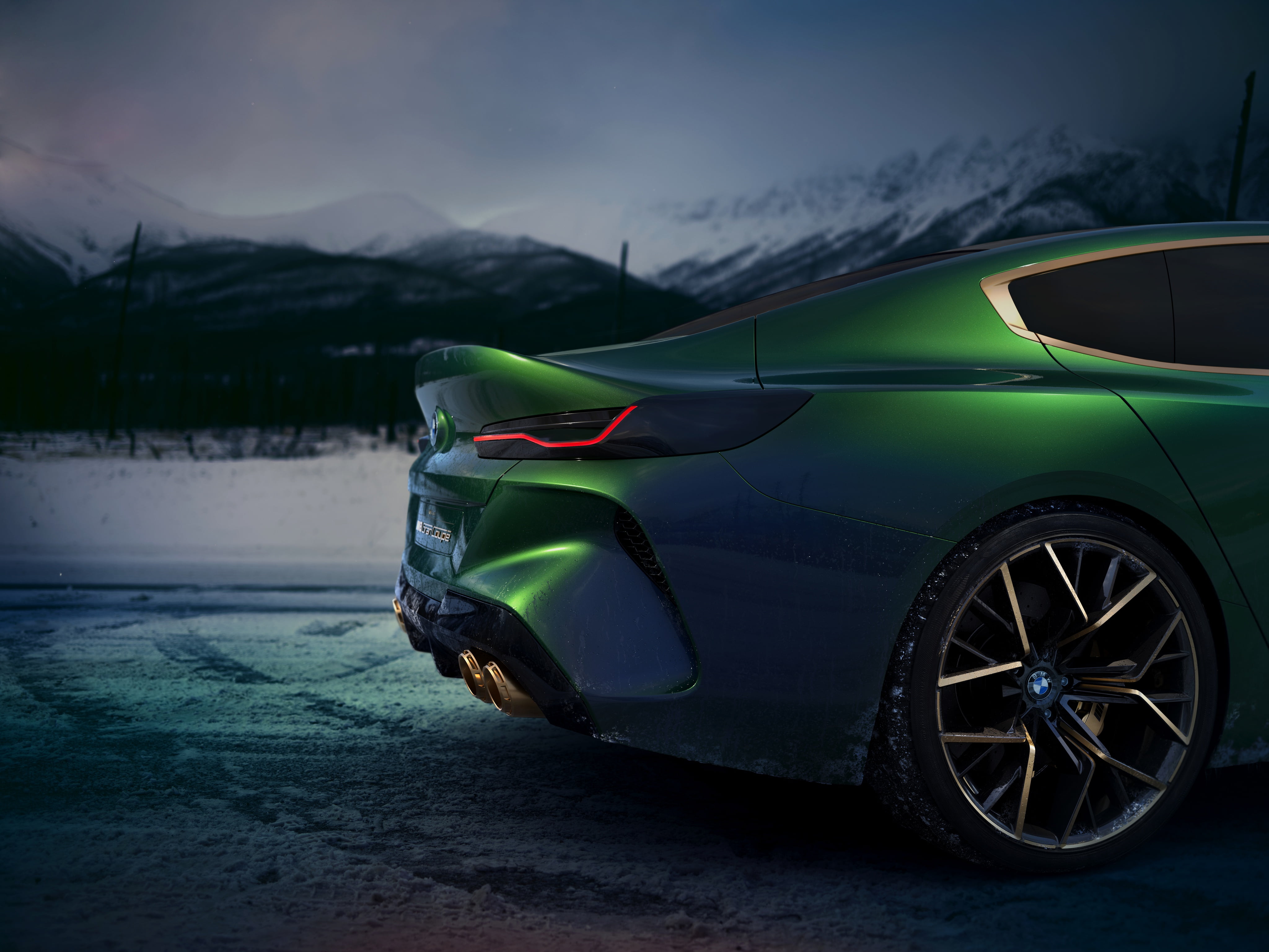 the rear part, BMW, M8 Gran Coupe Concept, 2018, 4K, coupe, HD Wallpaper