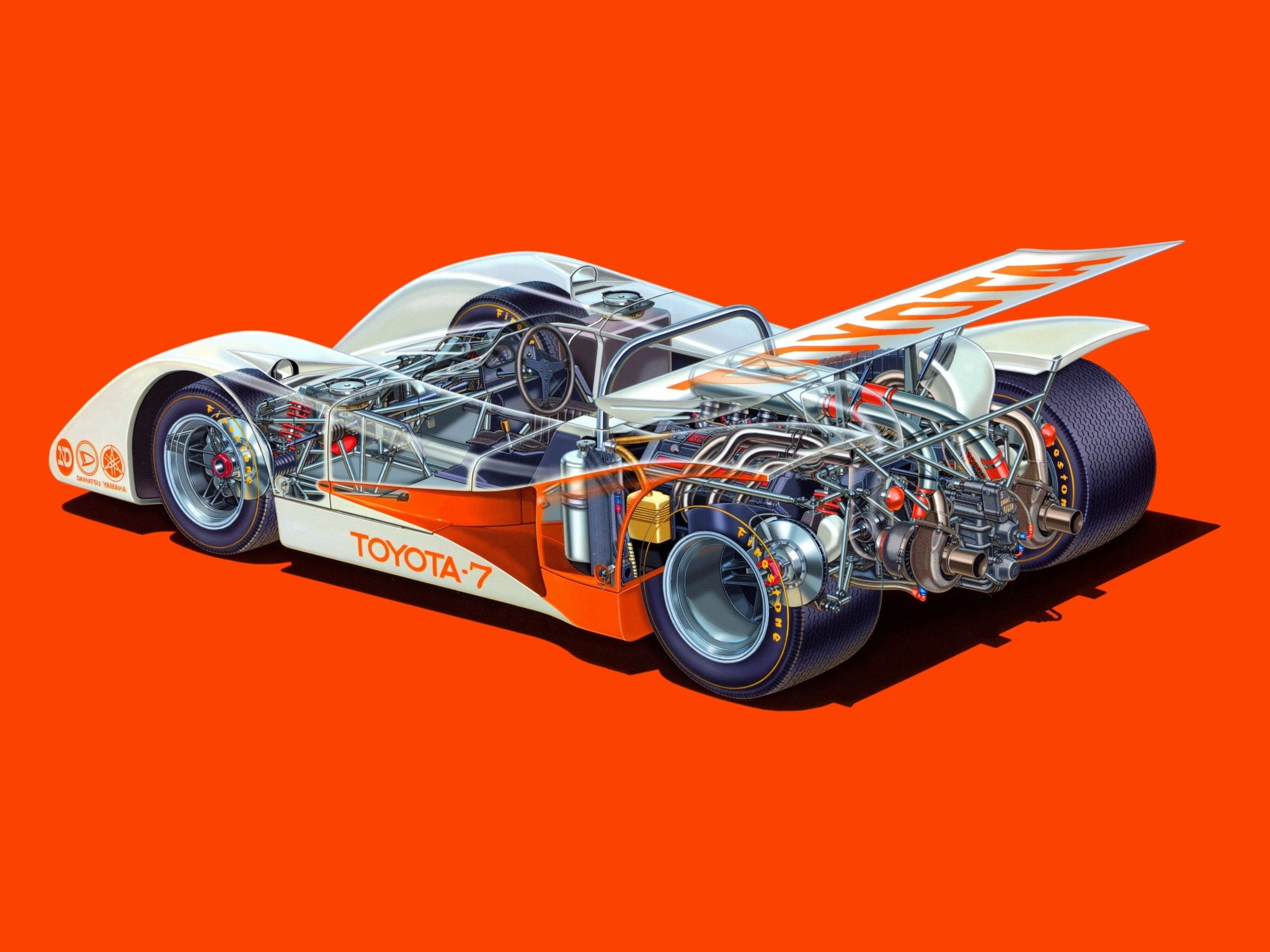 mans, 1080P, cutaway, racing, race, engine, interior, toyota, 1967, HD Wallpaper