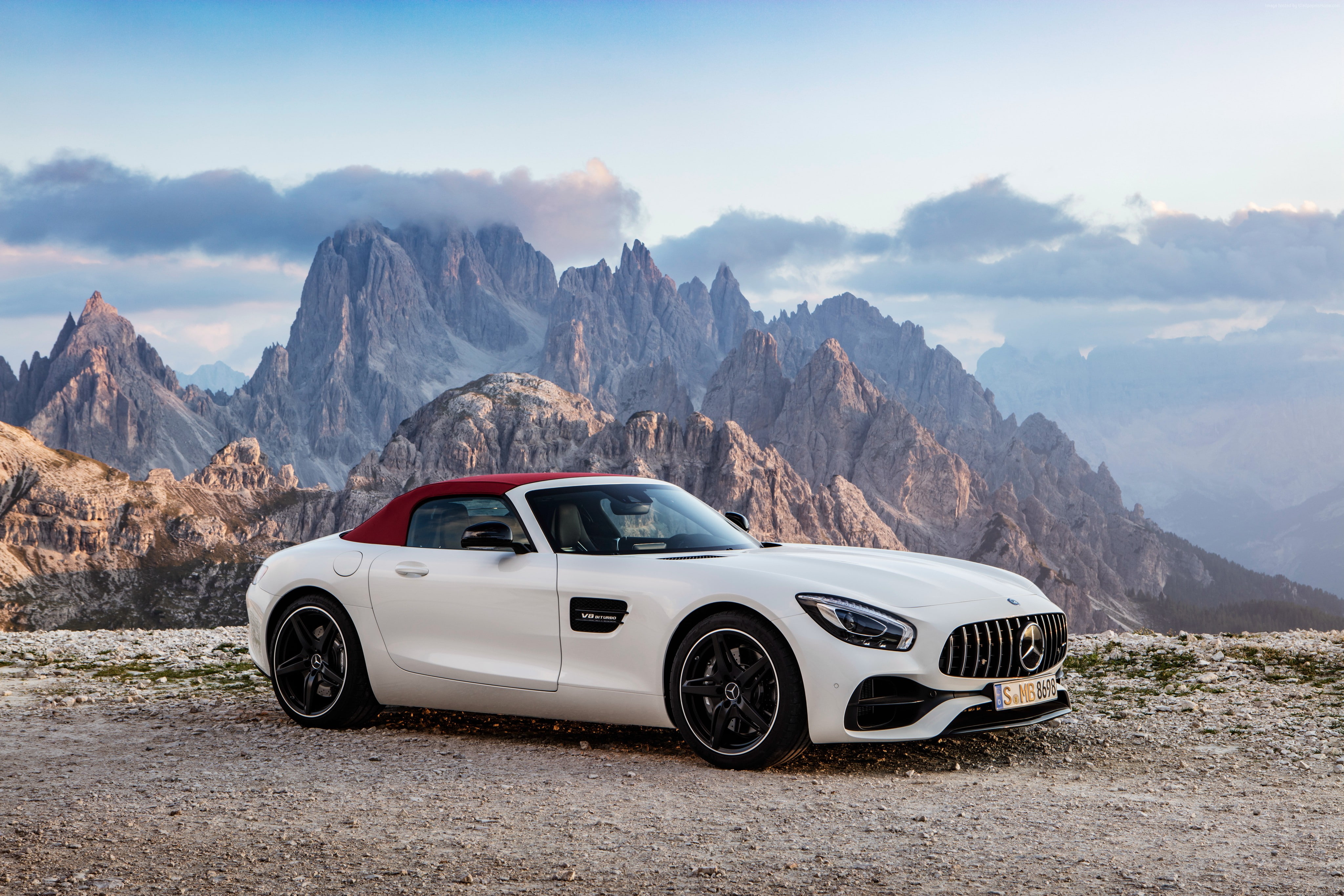 white, 4K, Mercedes-AMG GT C Roadster, paris auto show 2016, roadster, HD Wallpaper
