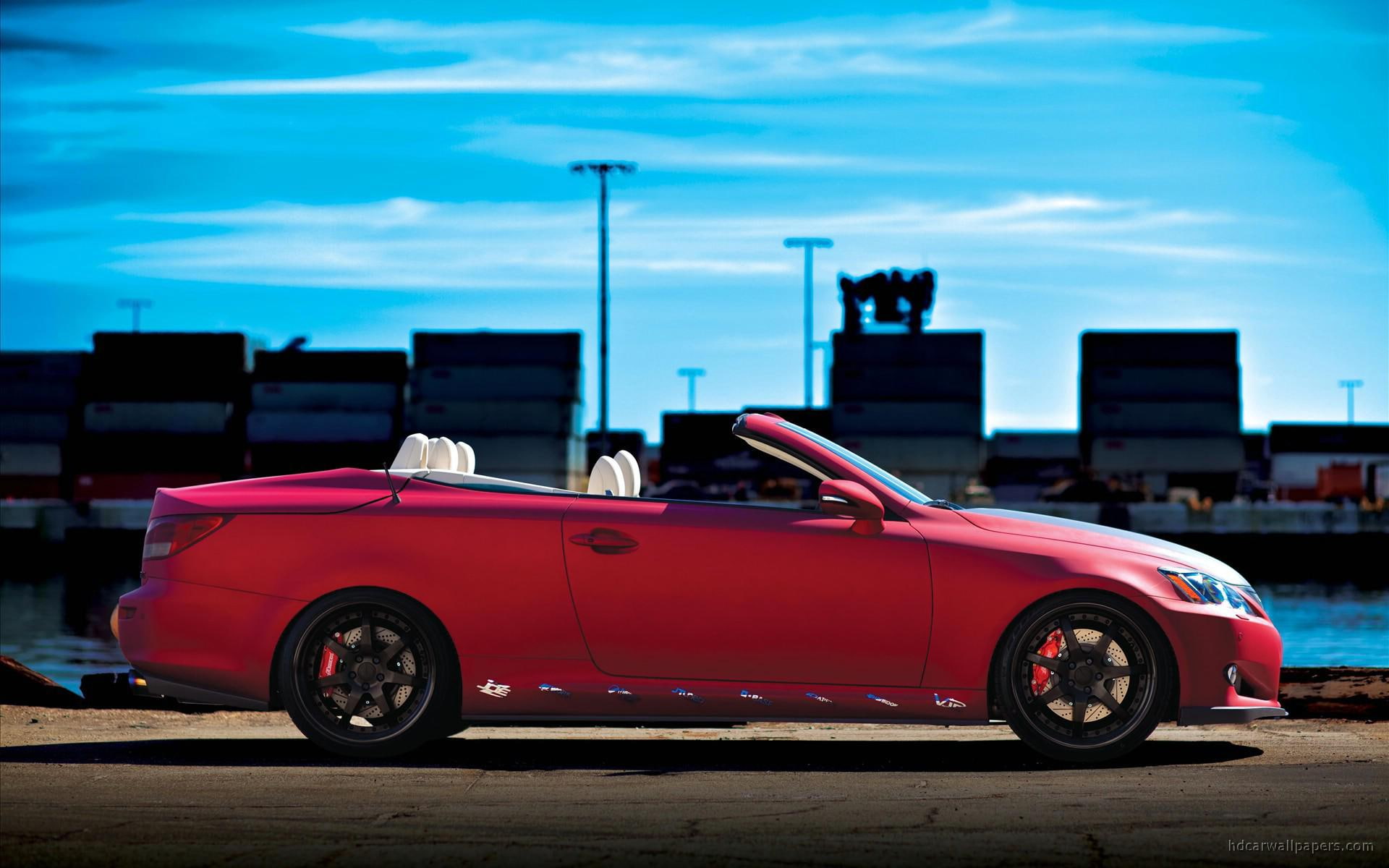 2009, red, c, cars, convertible, 350c, lexus, car, 1080P, HD Wallpaper