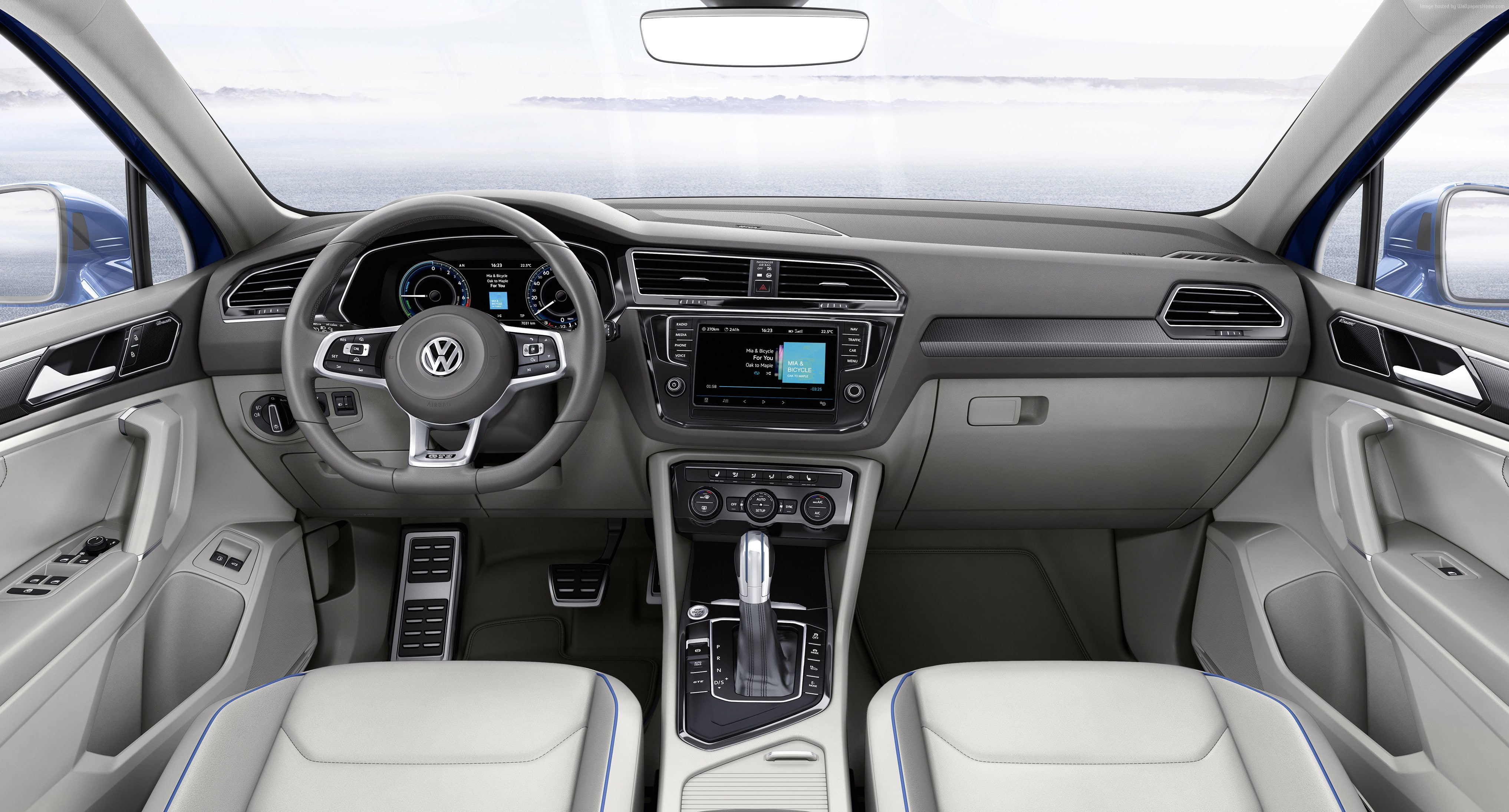 concept, interior, Volkswagen Tiguan GTE, 4K, HD Wallpaper