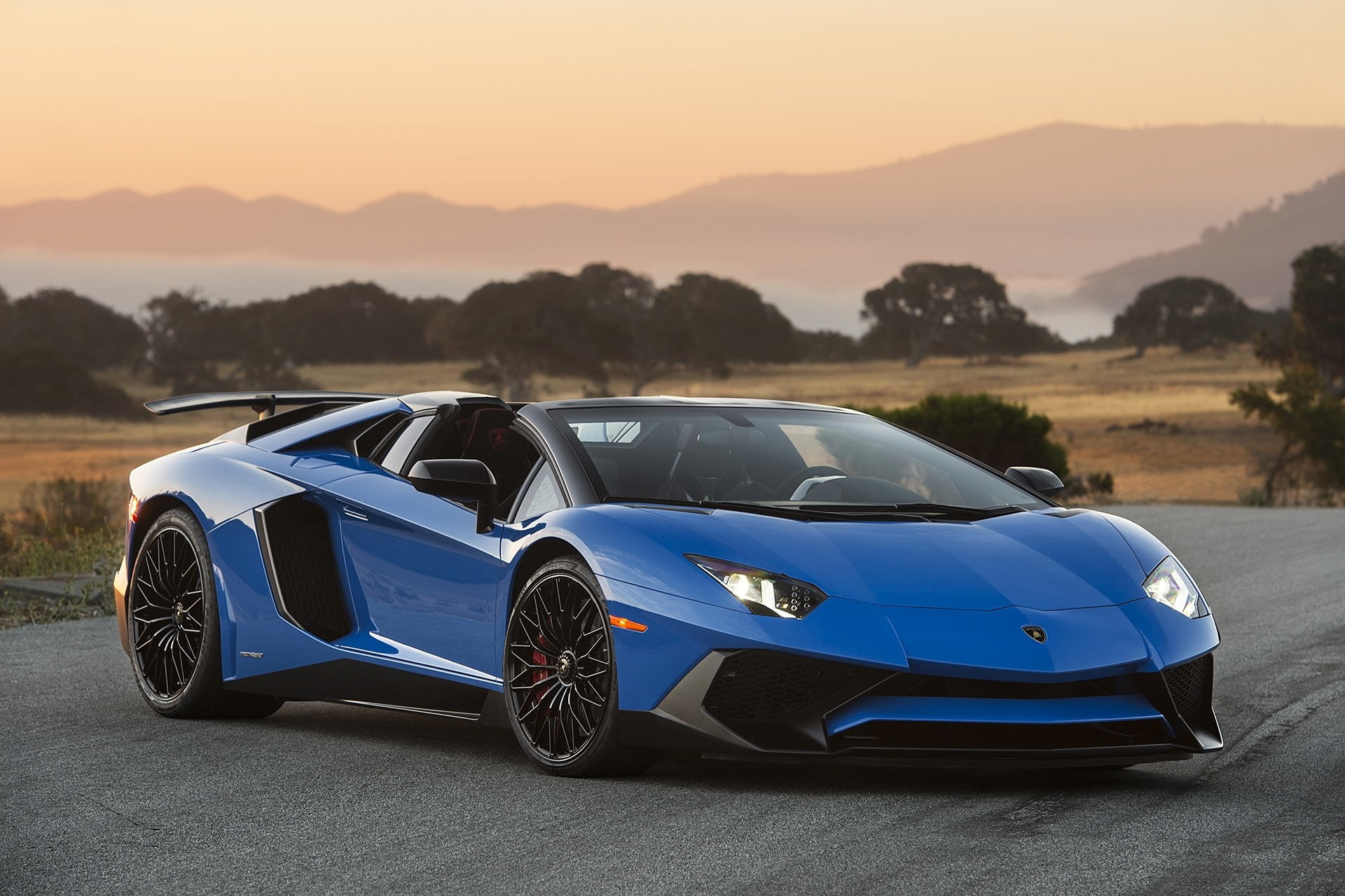 cars, luxury, sports car, outdoors, focus on foreground, sky, lamborghini aventador lp 750-4, supercar, non-urban scene, land, environment, mountain, car, HD Wallpaper