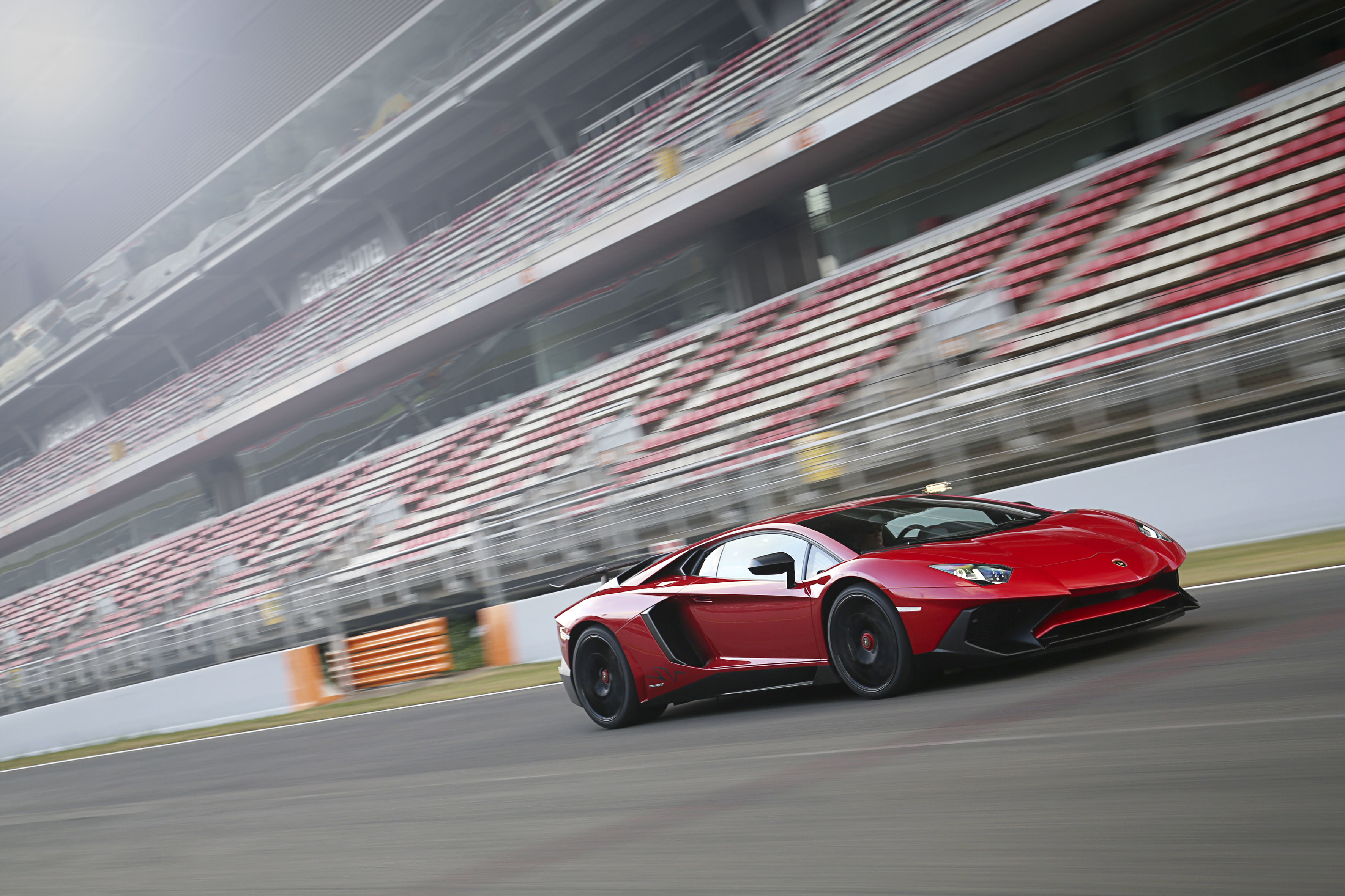 LP 750-4, 2K, speed, Aventador, Lamborghini, Superveloce, red, track, car, HD Wallpaper