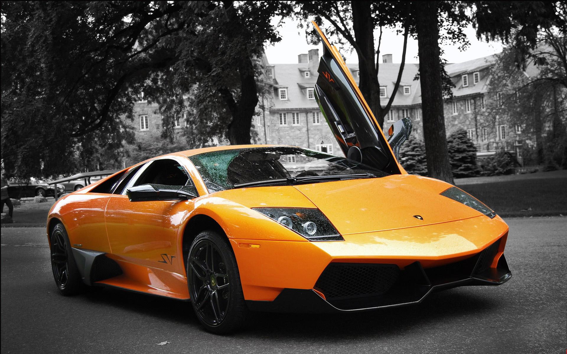 lp, lamborghini, 1080P, cars, brown, murcielago, sv, HD Wallpaper