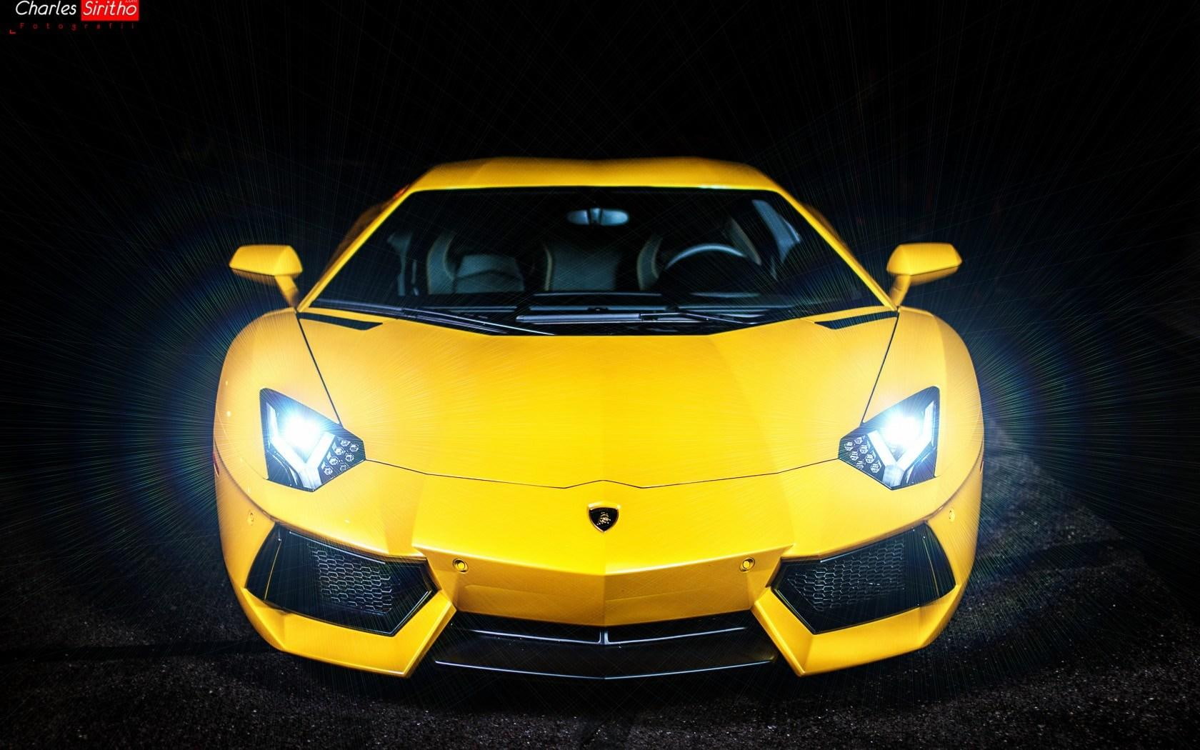 car, 700-4, lights, 720P, lamborghini, aventador, lp, HD Wallpaper