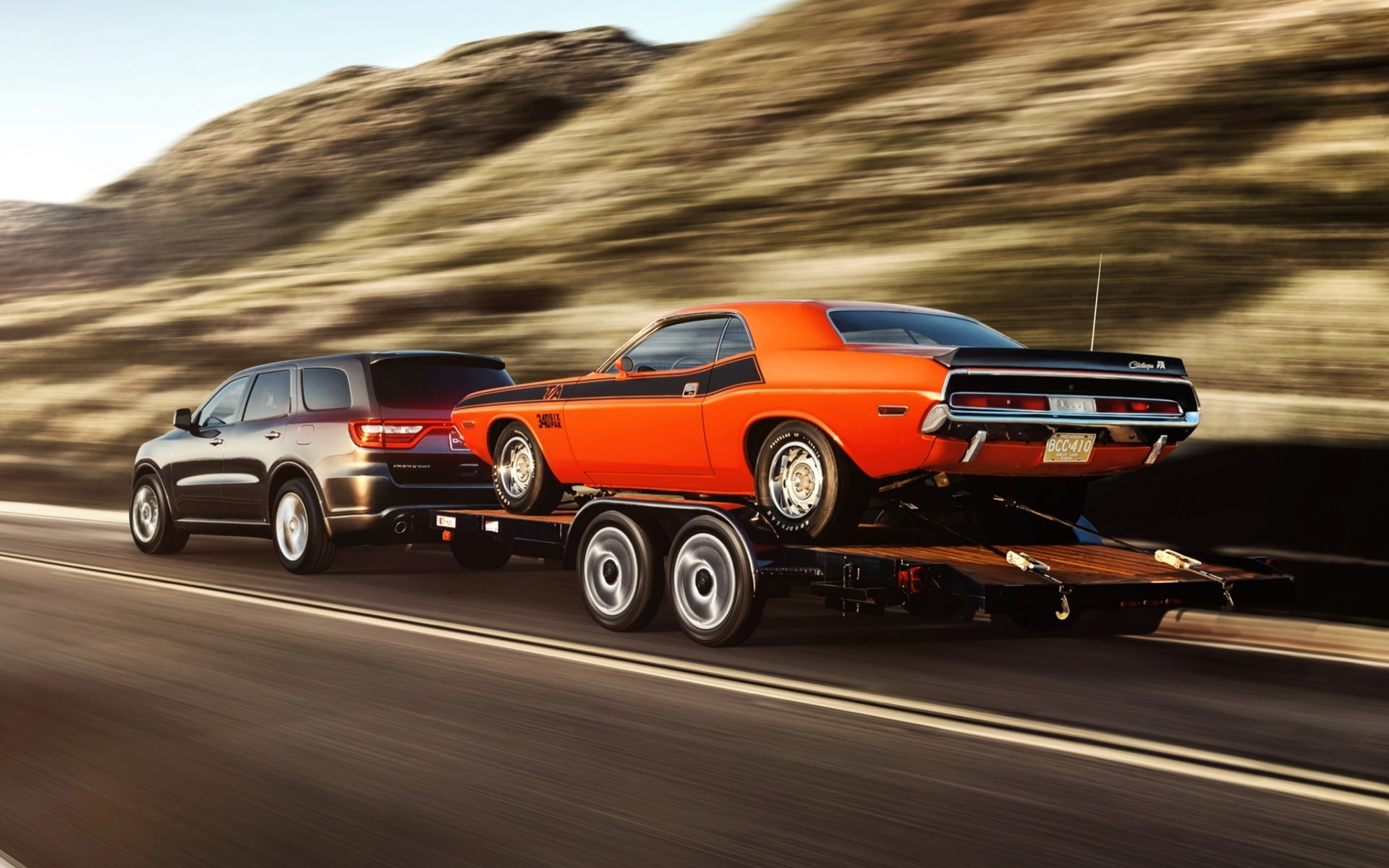 road, 340, Six Pack, 1970, background, Chelenzher, and, Muscle car, Challenger, 1080P, T/A, Dodge, R/T, Durango, rear view, HD Wallpaper