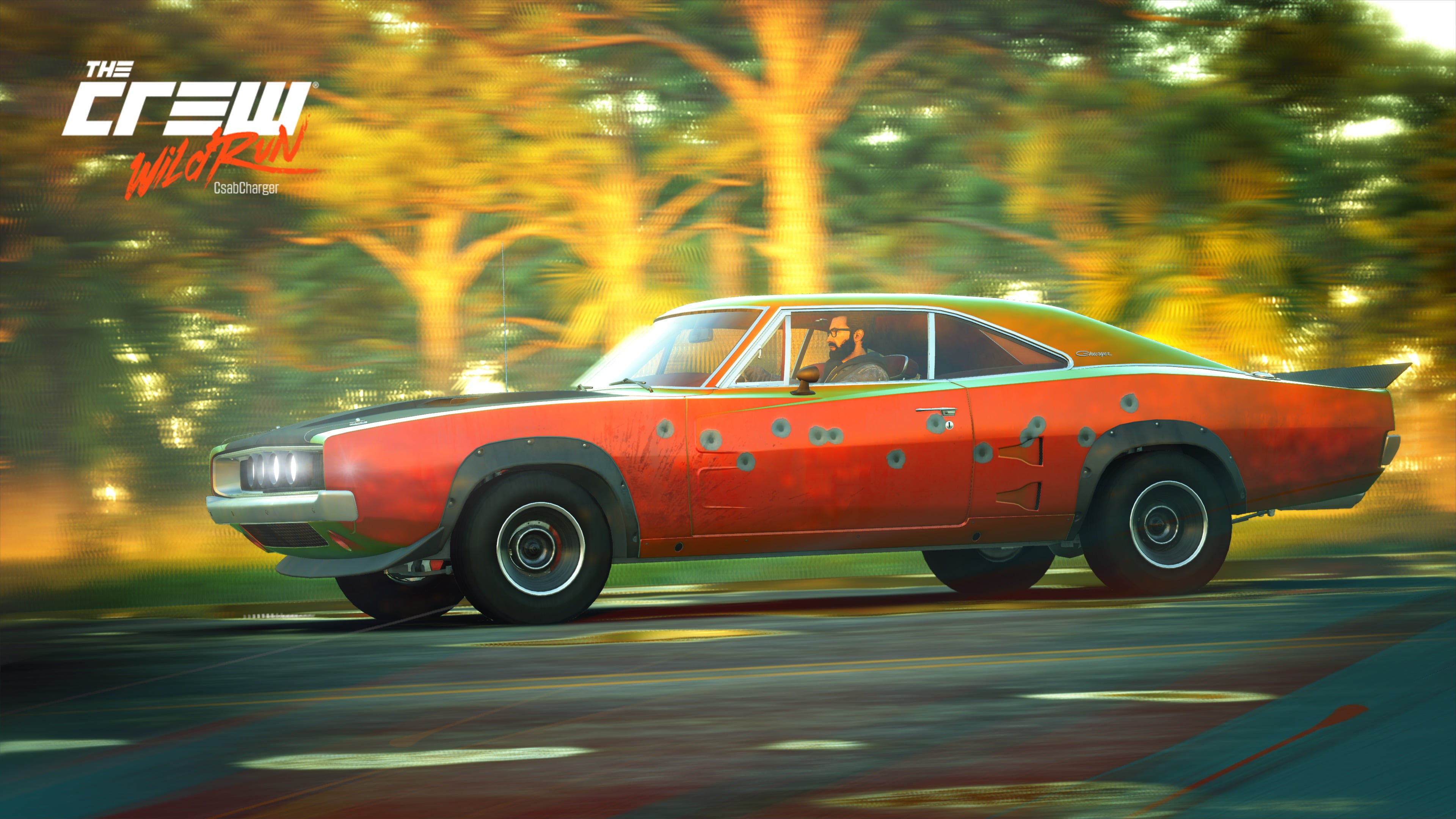 speed, Dodge, focus on foreground, day, plant, on the move, 4K, road, city, dirt road, The Crew Wild Run, retro styled, motion, no people, muscle cars, HD Wallpaper