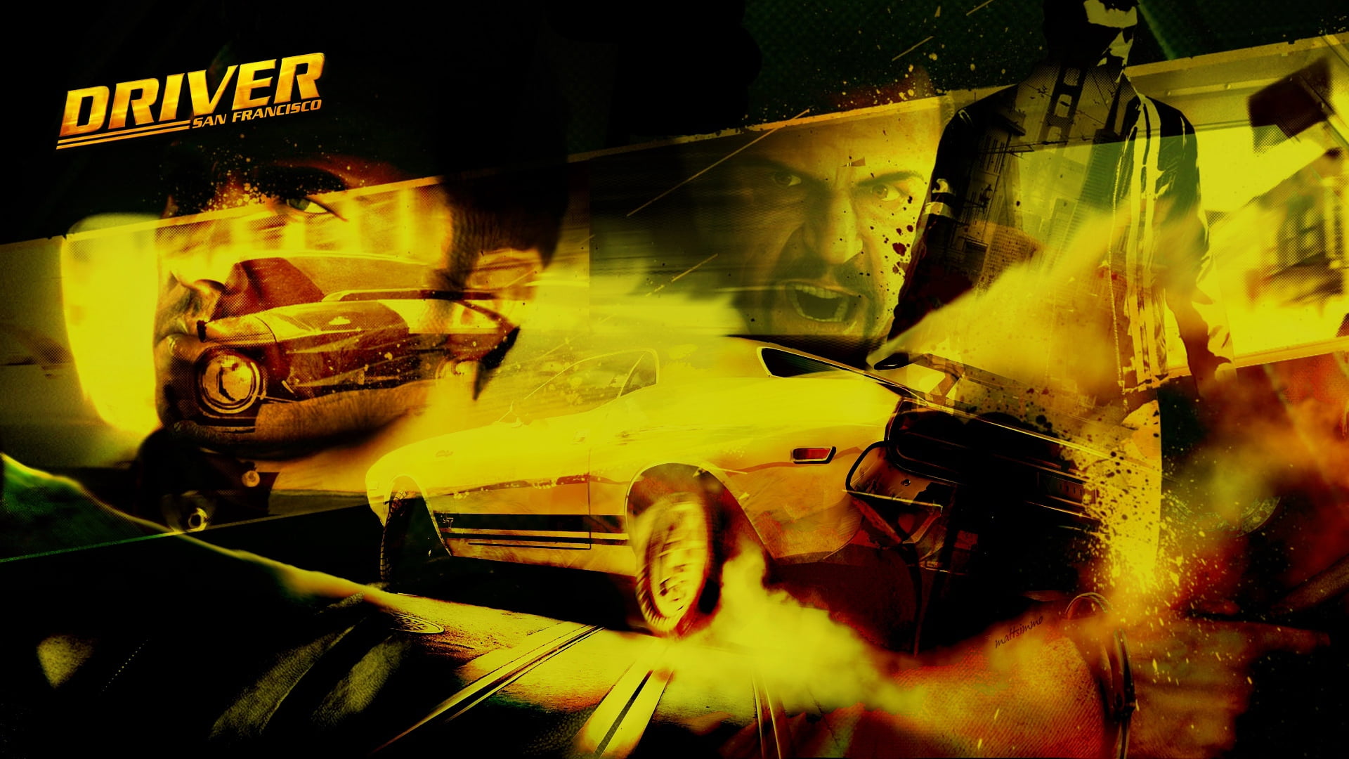 driver san francisco, scream, machinery, transportation, equipment, dirty, outdoors, motion, yellow, street, no People, sign, misfortune, land Vehicle, HD Wallpaper
