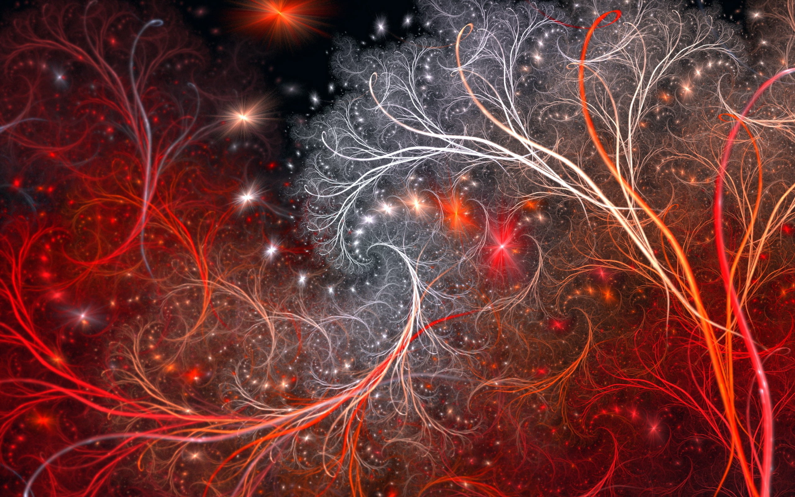 glowing, astronomy, beauty in nature, red, space, 2K, outdoors, nature, illuminated, form, abstraction, water, color, flowing, abstract, blurred motion, HD Wallpaper