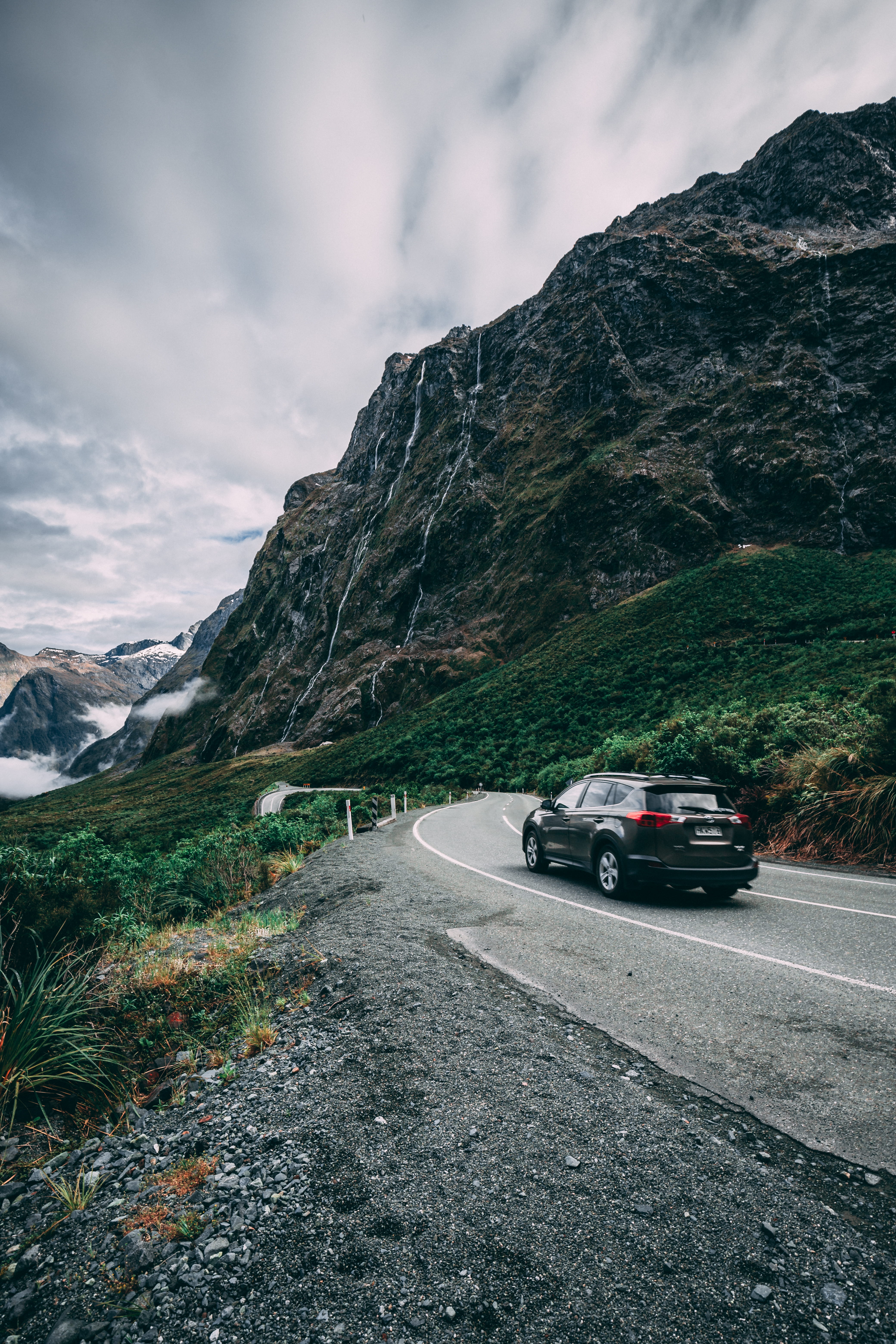 sports car, scenics - nature, outdoors, rocky mountain, towards, beauty in nature, near, mode of transportation, idyllic, mountain, black, nature, rock, Phone HD Wallpaper