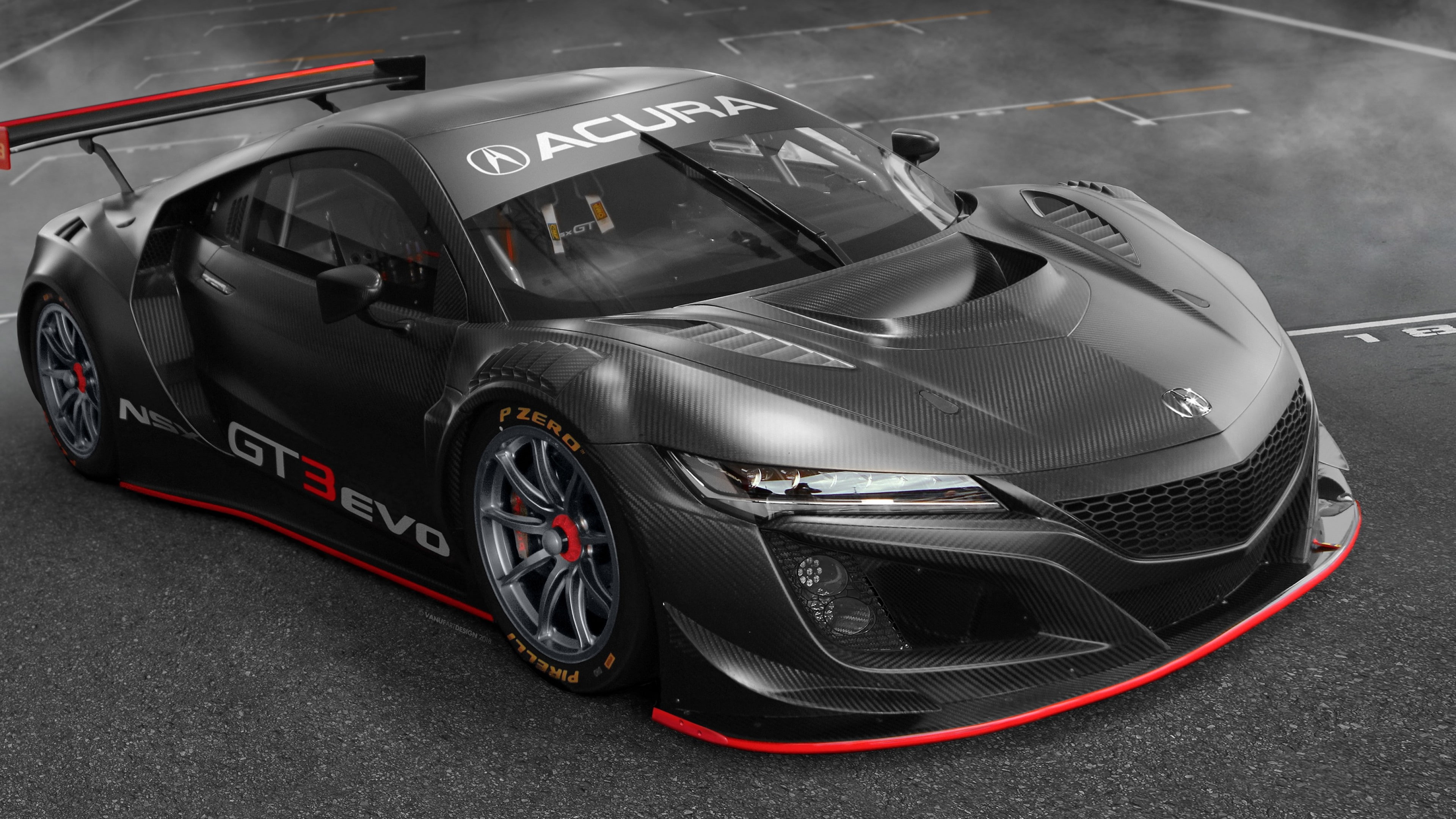 supercar, 4K, 2019 Cars, Acura NSX GT3 Evo, 4K, HD Wallpaper