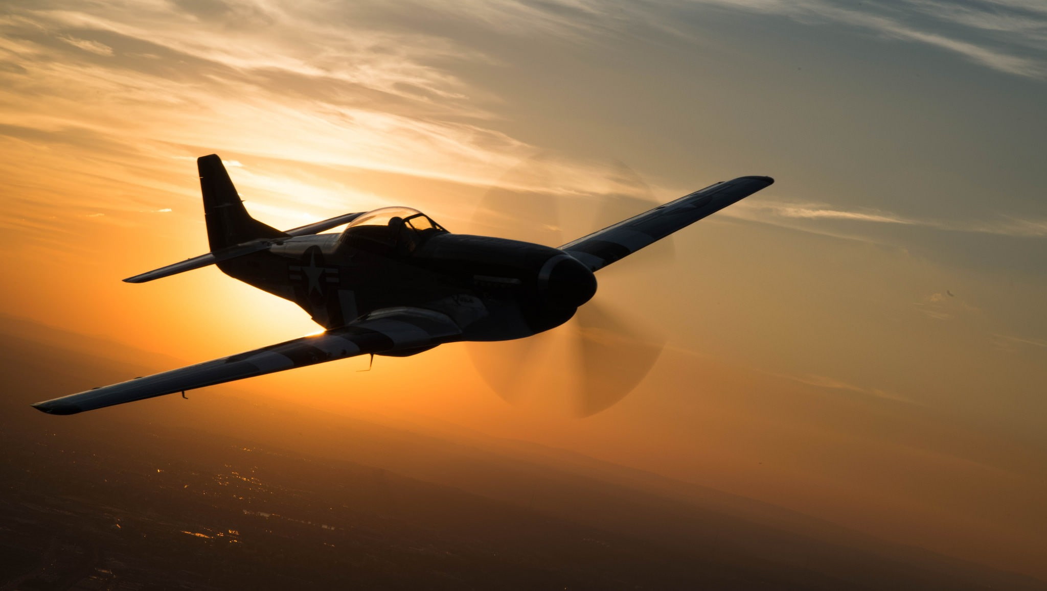2048x1157 px, 51 Mustang, 1080P, sunset, Military Aircraft, north, North American P, american, cars, p, x, px, military, silhouette, mustang, chevrolet, HD Wallpaper