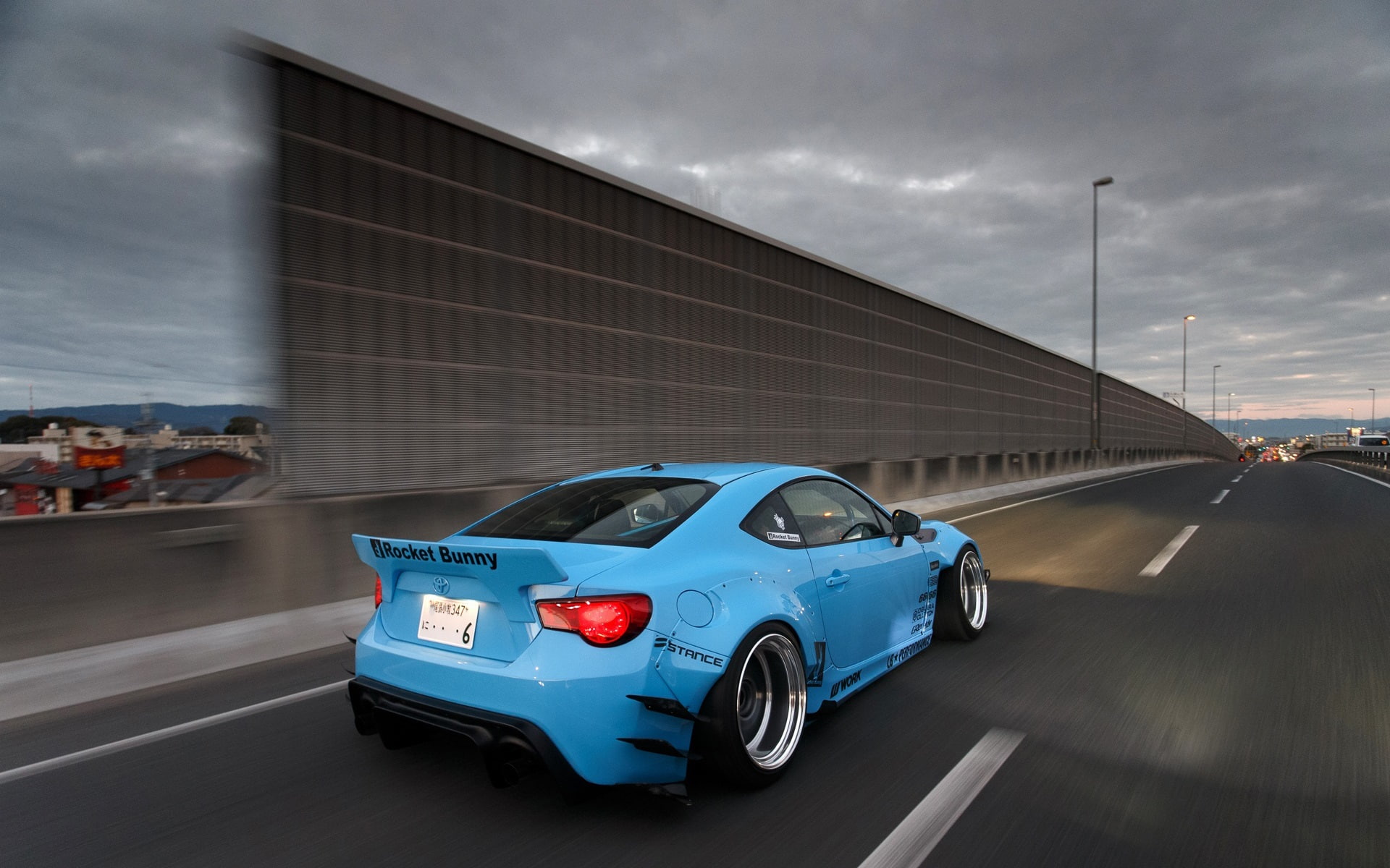 View, gt, Rear, Blue, Car, Toyota, 1080P, Highway, HD Wallpaper