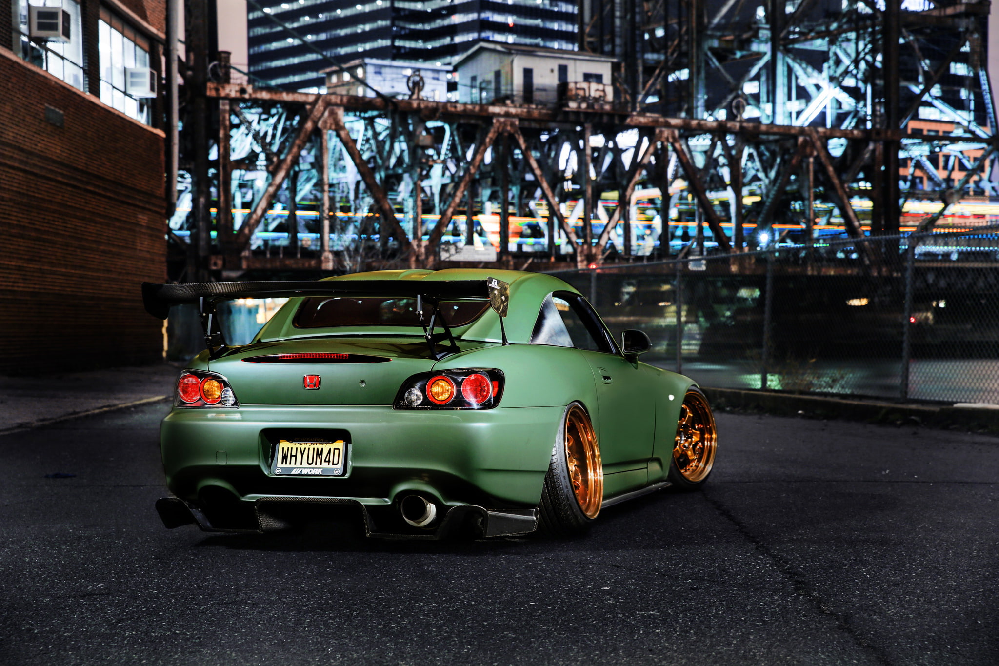 Honda, honda s2000, night, rechange, green, 1080P, tuning, HD Wallpaper