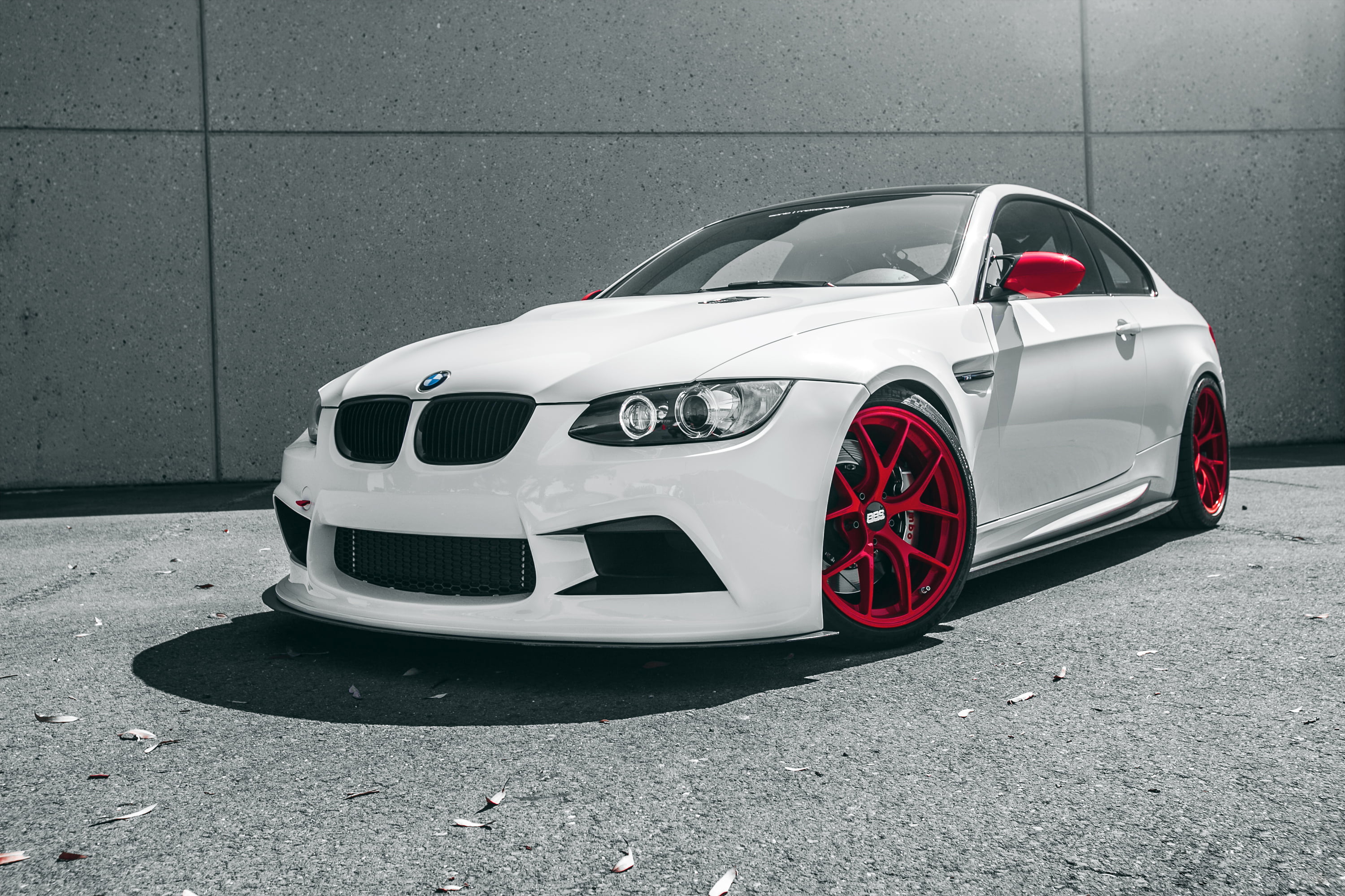 luxury, 2K, car, sports car, bmw m3, wall - building feature, day, stationary, outdoors, architecture, city, white color, motor vehicle, transportation, HD Wallpaper
