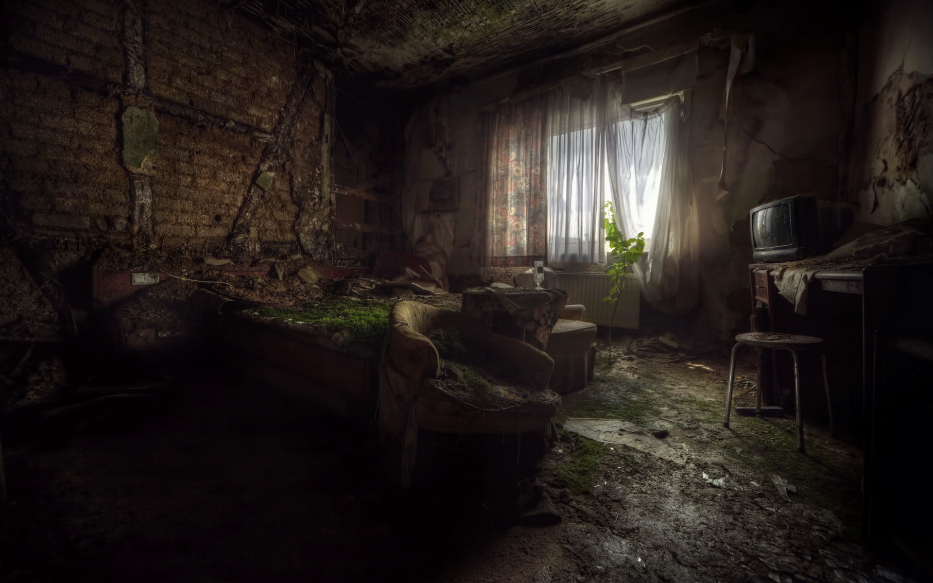 old-fashioned, abandoned hotel, dirty, deterioration, demolished, empty, flooring, window, broken, night, building, run-Down, rotting, architecture And Buildings, HD Wallpaper