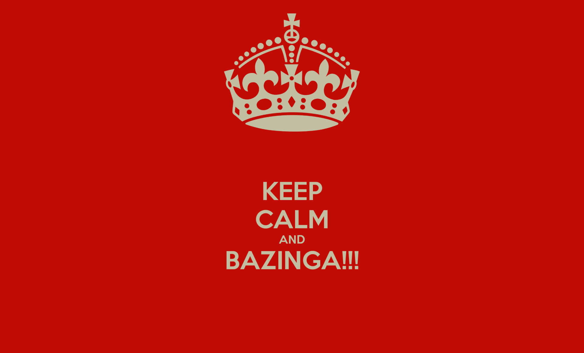 Bazinga, Red, Keep Calm, 1080P, The Big Bang Theory, TV Show, HD Wallpaper
