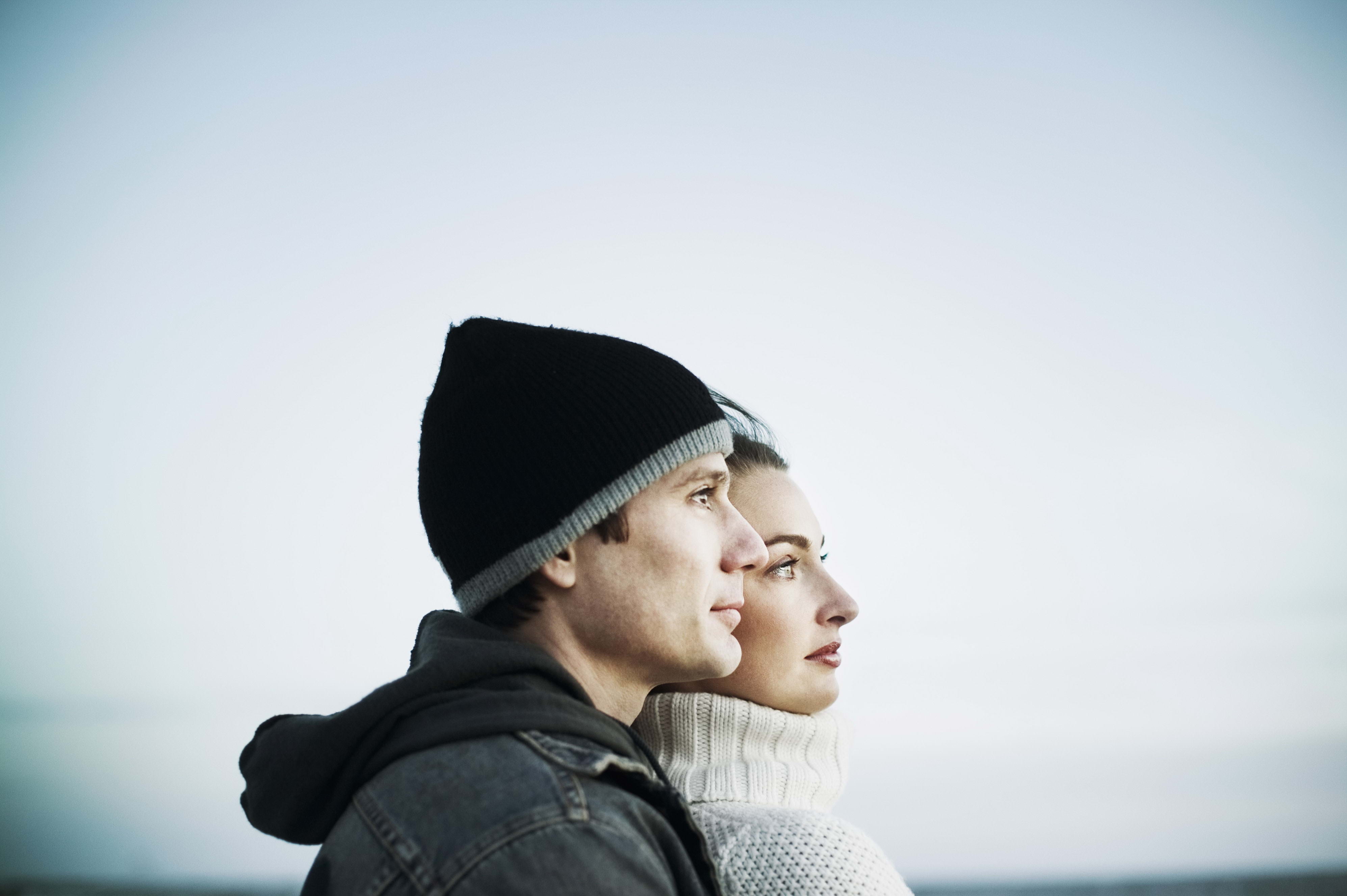 knit Hat, happiness, clothing, sky, cheerful, side view, real People, looking, young Adult, smiling, hoodie, outdoors, cap, relaxation, leisure activity, HD Wallpaper