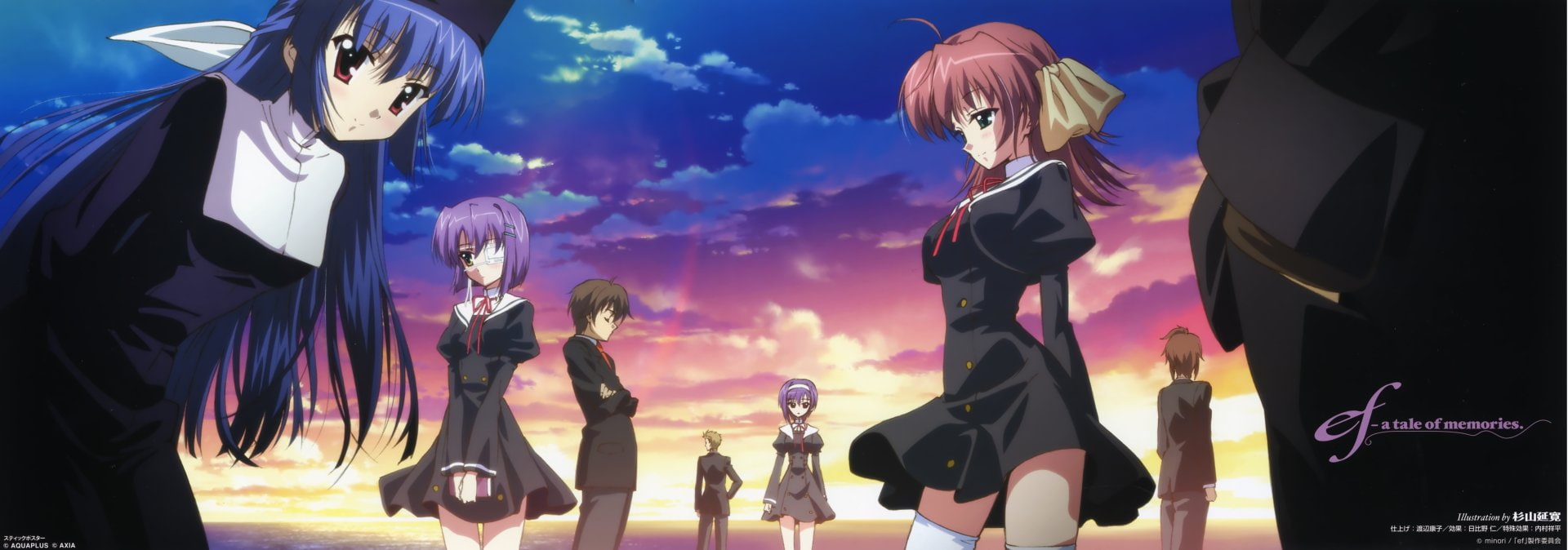 Kei Shindou, Kyosuke Tsutsumi, Himura Yu, Ef, Yuko Amamiya, 1080P, ef: A Tale of Melodies, Shuichi Kuze, Ef (Anime), Anime, ef: A Tale of Memories, Chihiro, HD Wallpaper