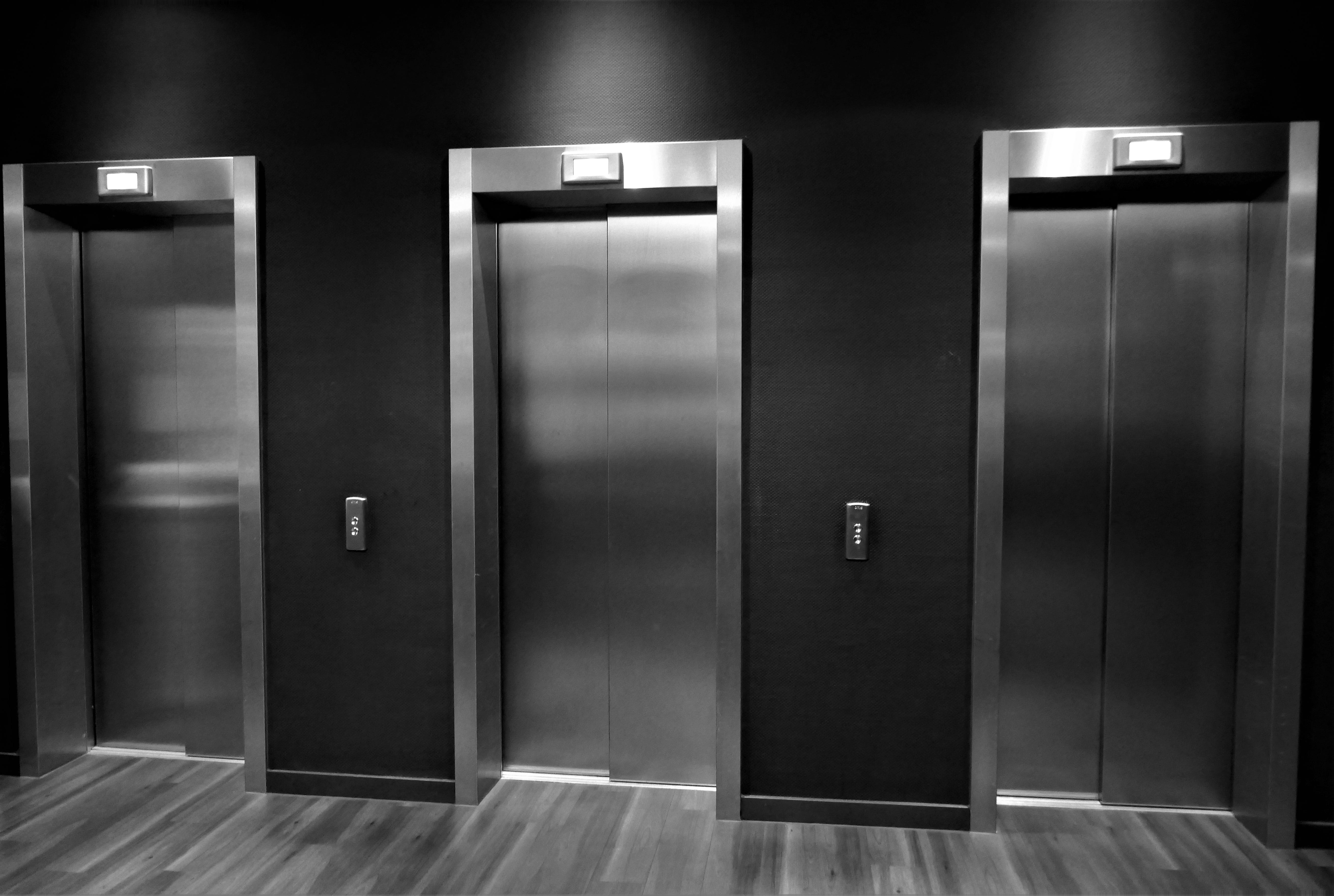 steel, grey, sign, elevator, building technology, stainless, closed, open, three, door, security system, metal, public restroom, safety, entrance, protection, HD Wallpaper