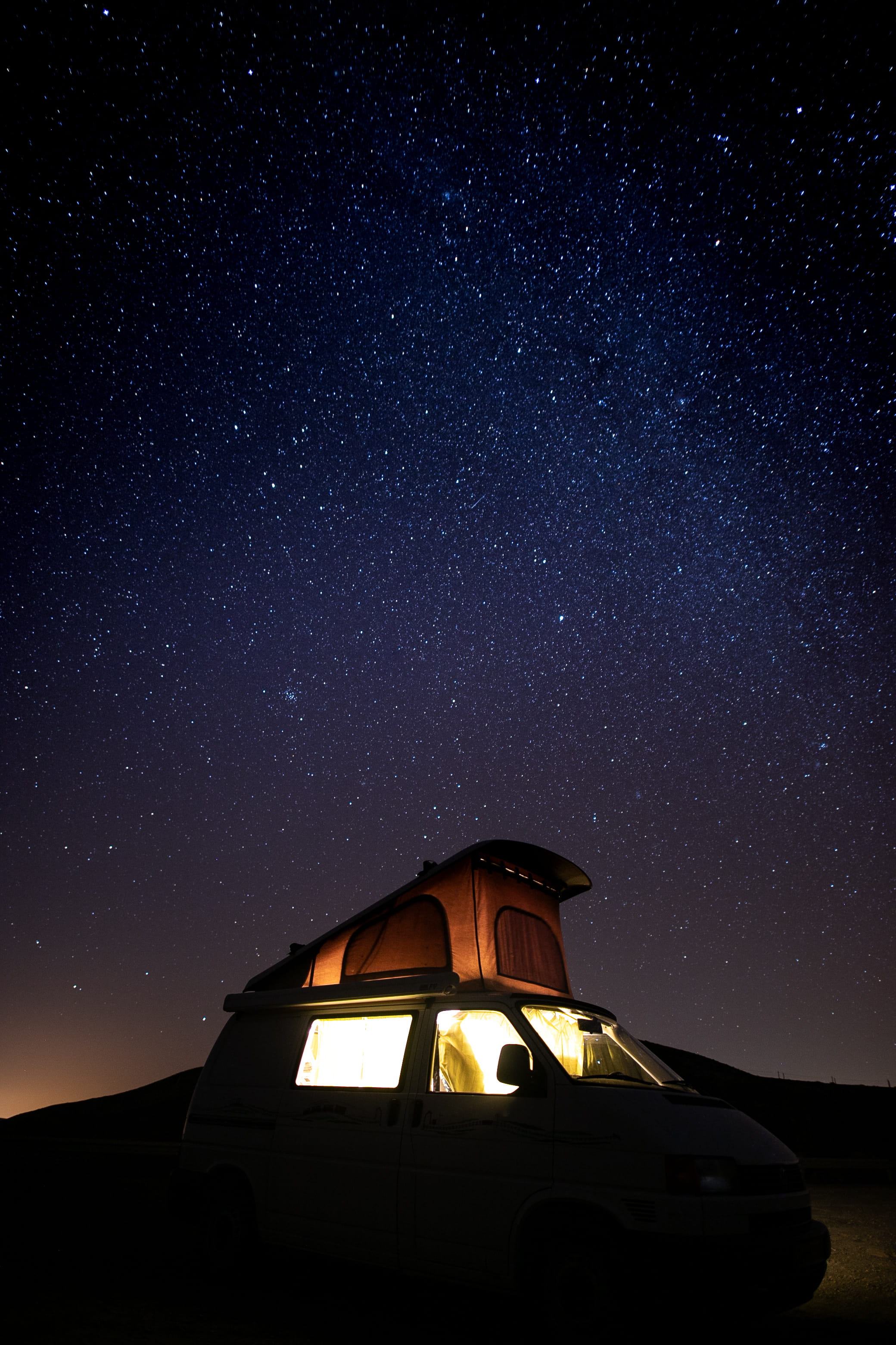 observatory, starry, transportation, illuminated, no people, nebula, science, vehicle, milky way, building, star, outer space, camper, star field, building exterior, Phone HD Wallpaper