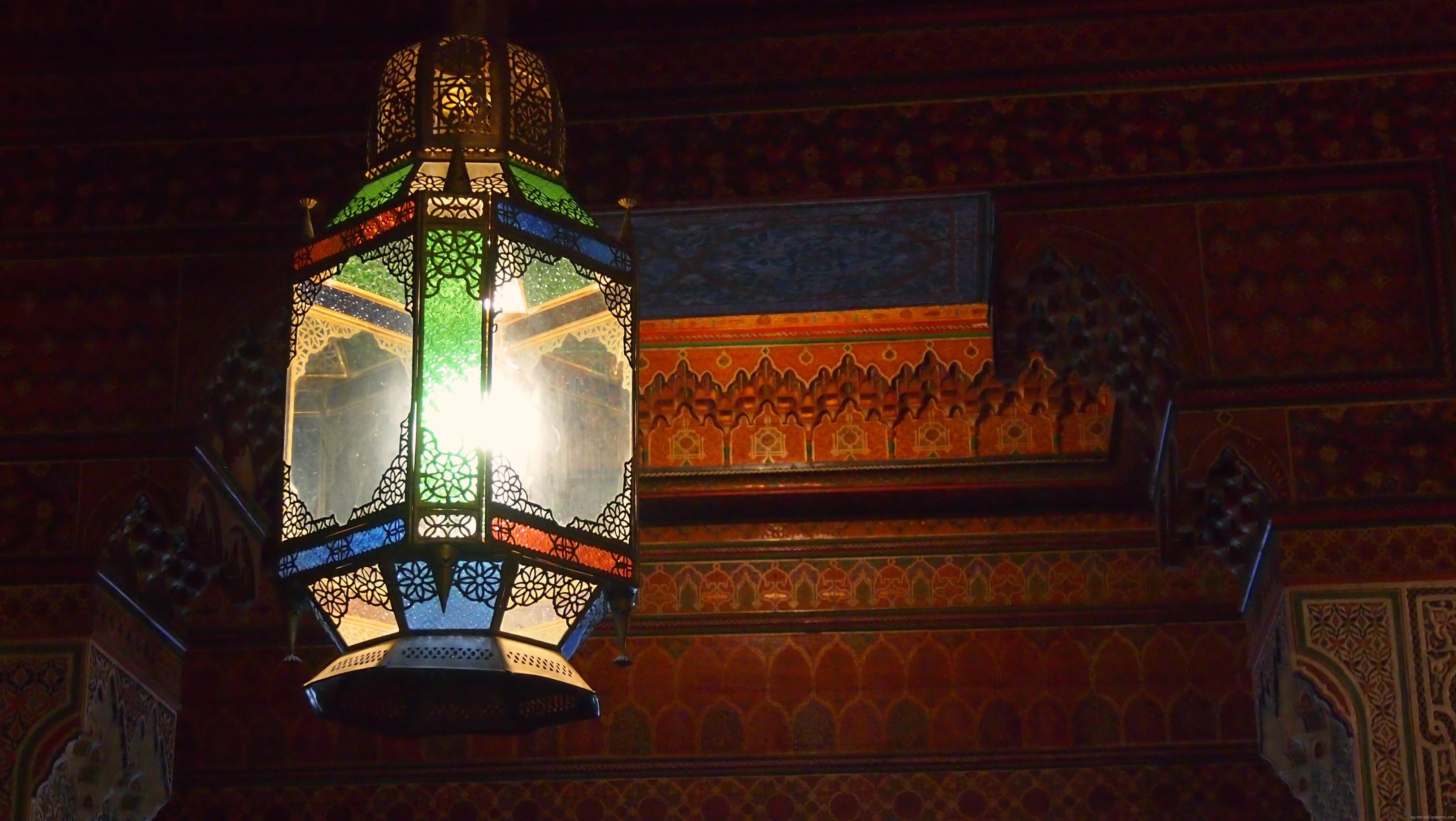 4K, red, pendant, eastern, green, luster, blue, lamp, light, diverse, object, HD Wallpaper