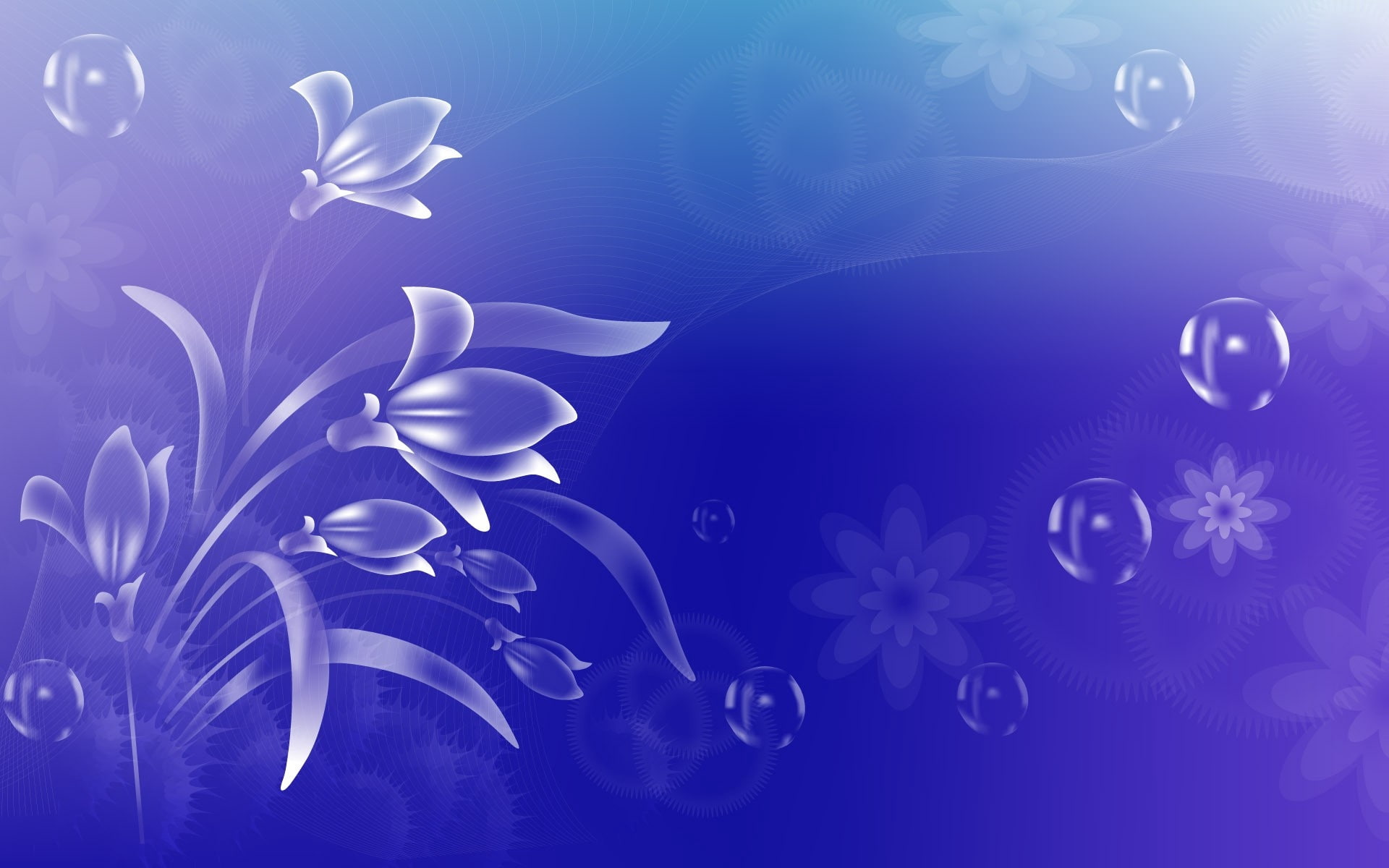 luster, shape, 1080P, circles, leaves, flowers, HD Wallpaper
