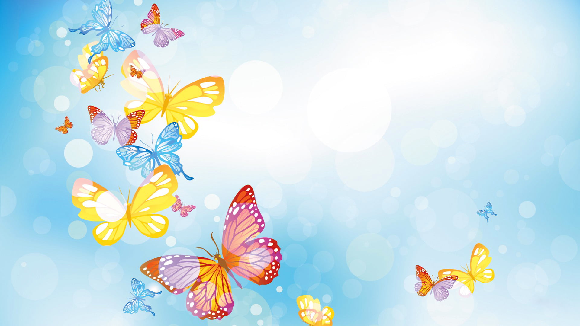multi Colored, wings, pink Color, yellow, branch, backgrounds, animal themes, leaf, sunlight, animal wildlife, pattern, sun, digital composite, the sky, HD Wallpaper