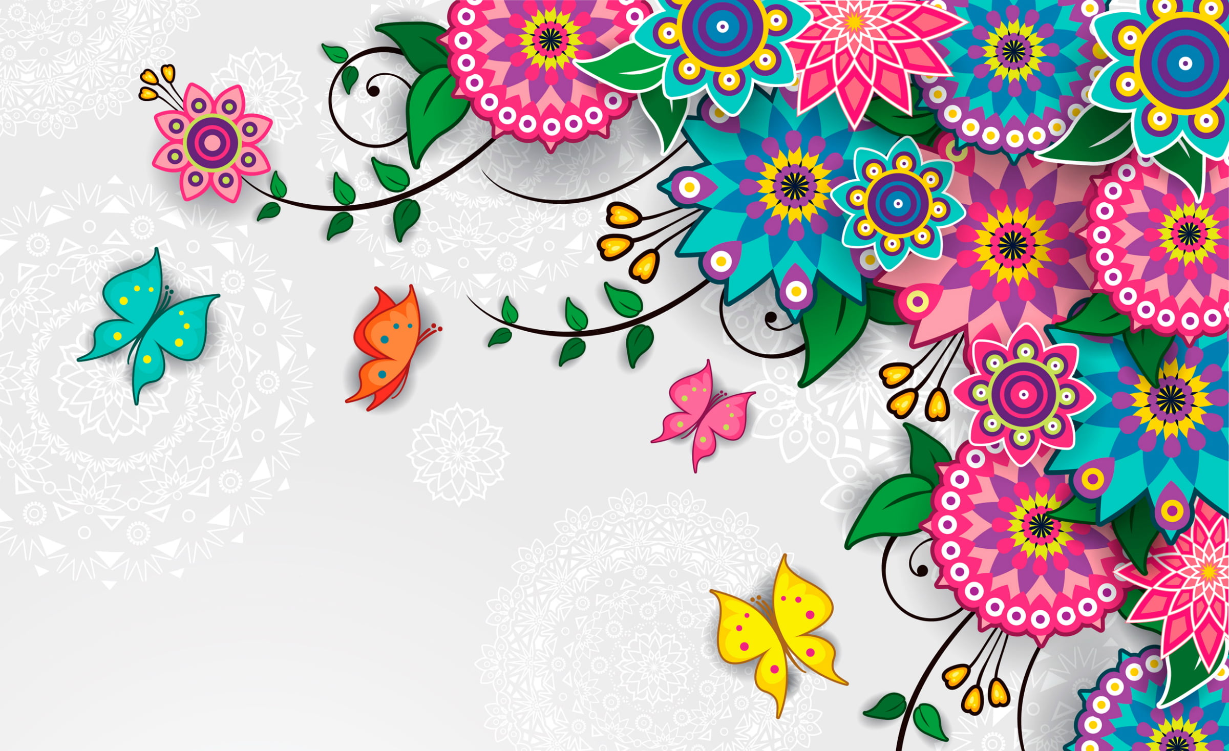 butterfly, no people, backgrounds, christmas, celebration, curve, pattern, multi Colored, studio shot, vector, holiday, swirl, art and craft, assorted, HD Wallpaper