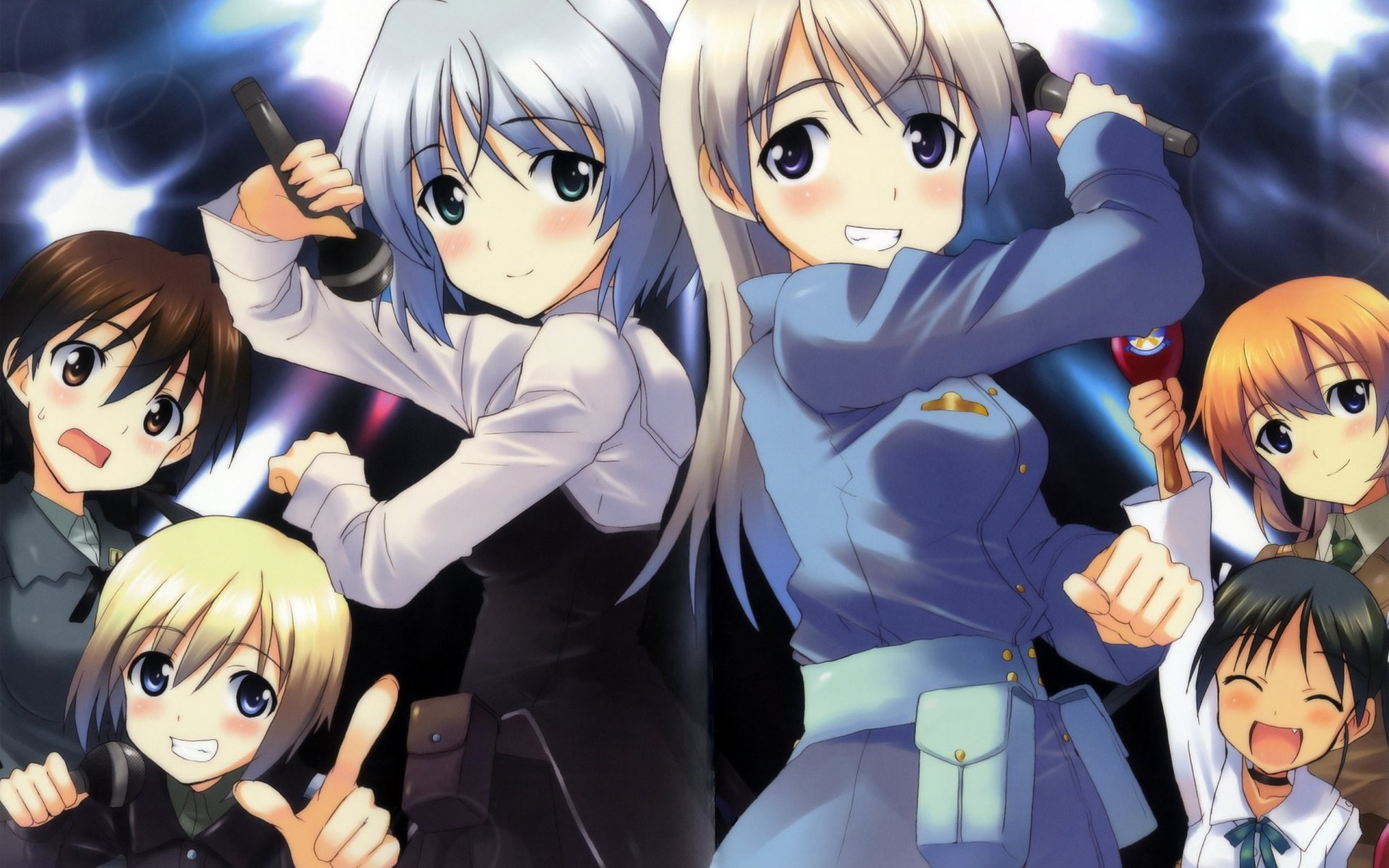 Charlotte E. Yeager, Eila Ilmatar Juutilainen, Anime, Sanya V. Litvyak, Francesca Lucchini, 1080P, Gertrud Barkhorn, Strike Witches, Erica Hartmann, HD Wallpaper