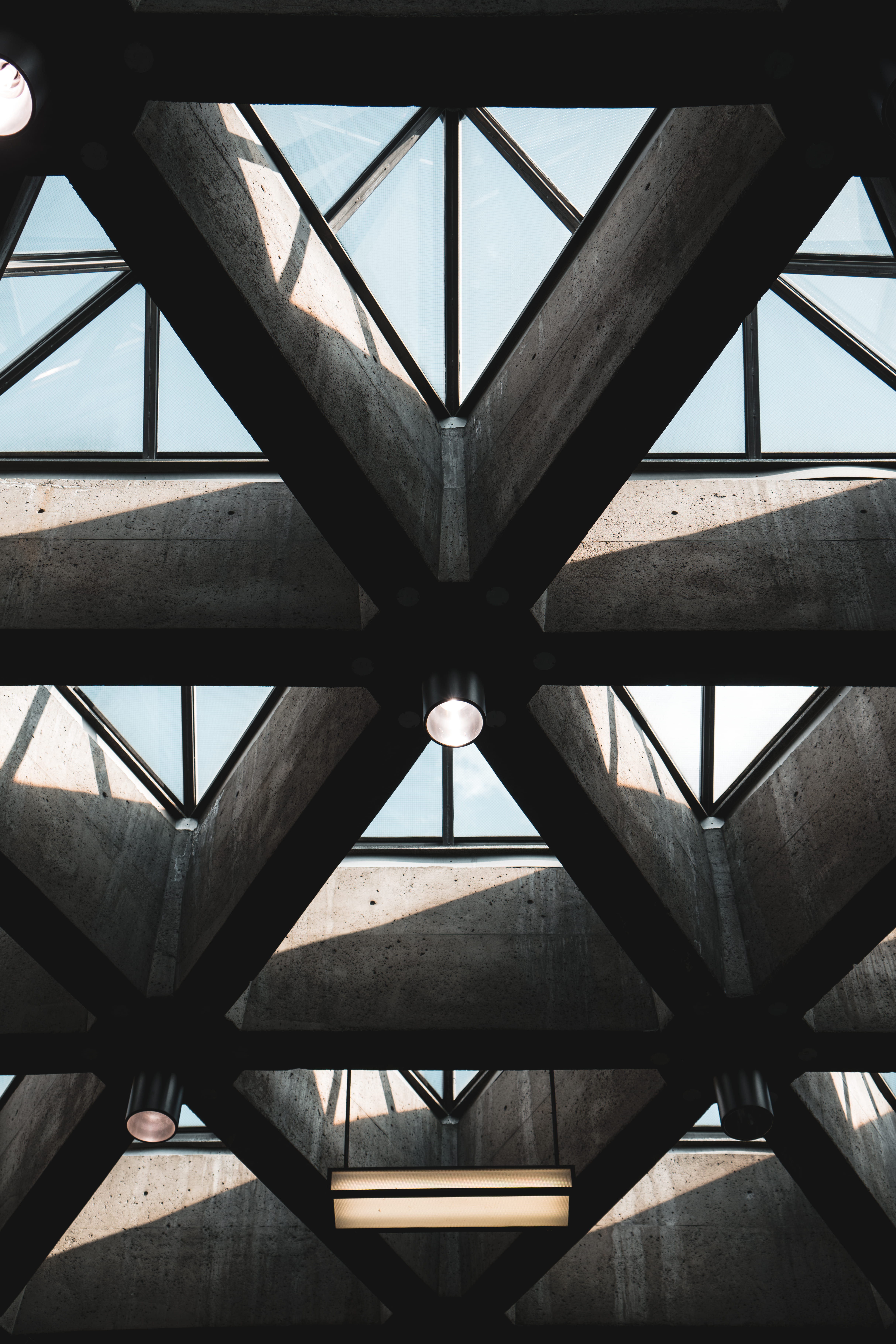 construction Industry, industry, metro, architecture, geometrical shape, no People, ceiling structure, gray, light - Natural Phenomenon, Phone HD Wallpaper