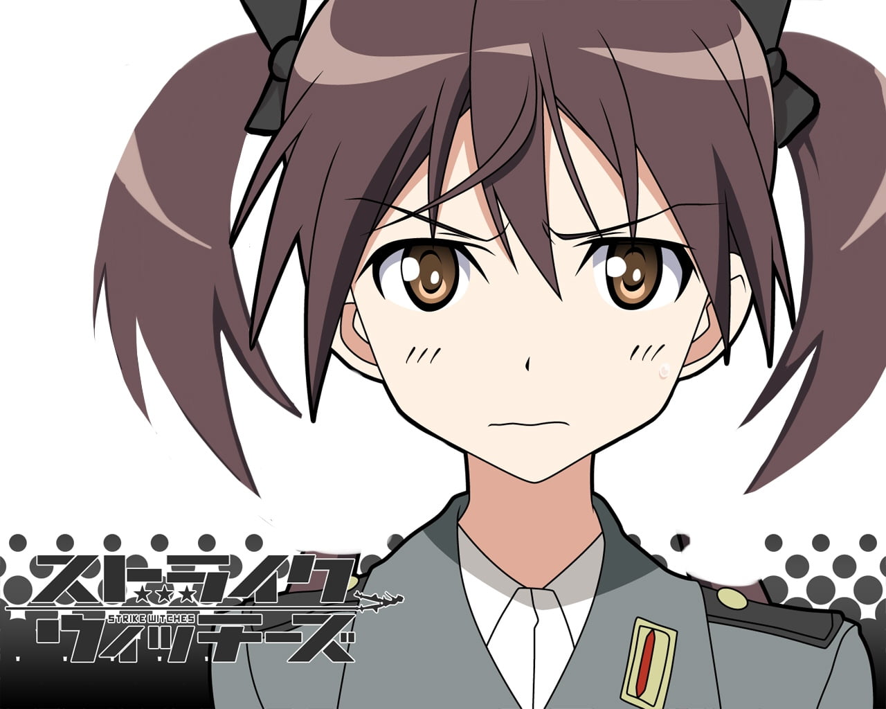 technology, glasses, headshot, woman, character, suit, strike witches barkhorn, lifestyles, indoors, close-up, brunette, girl, anime, gray, auto post production filter, HD Wallpaper