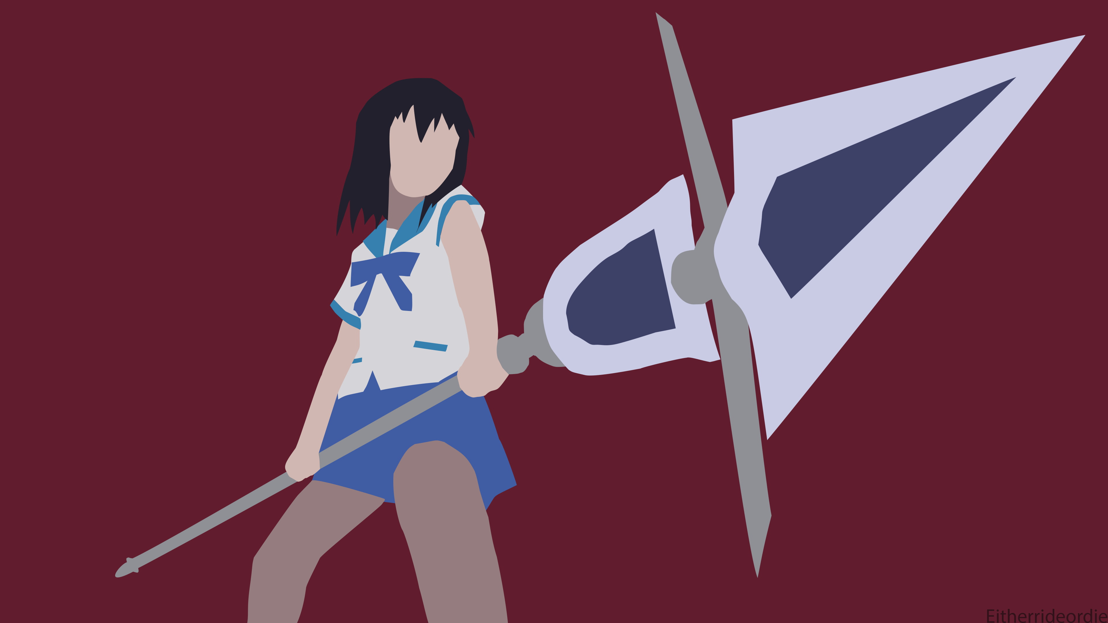 blue, rear view, studio shot, standing, young women, one person, lifestyles, adult, Strike the Blood, females, communication, sign, 4K, young adult, anime girls, HD Wallpaper