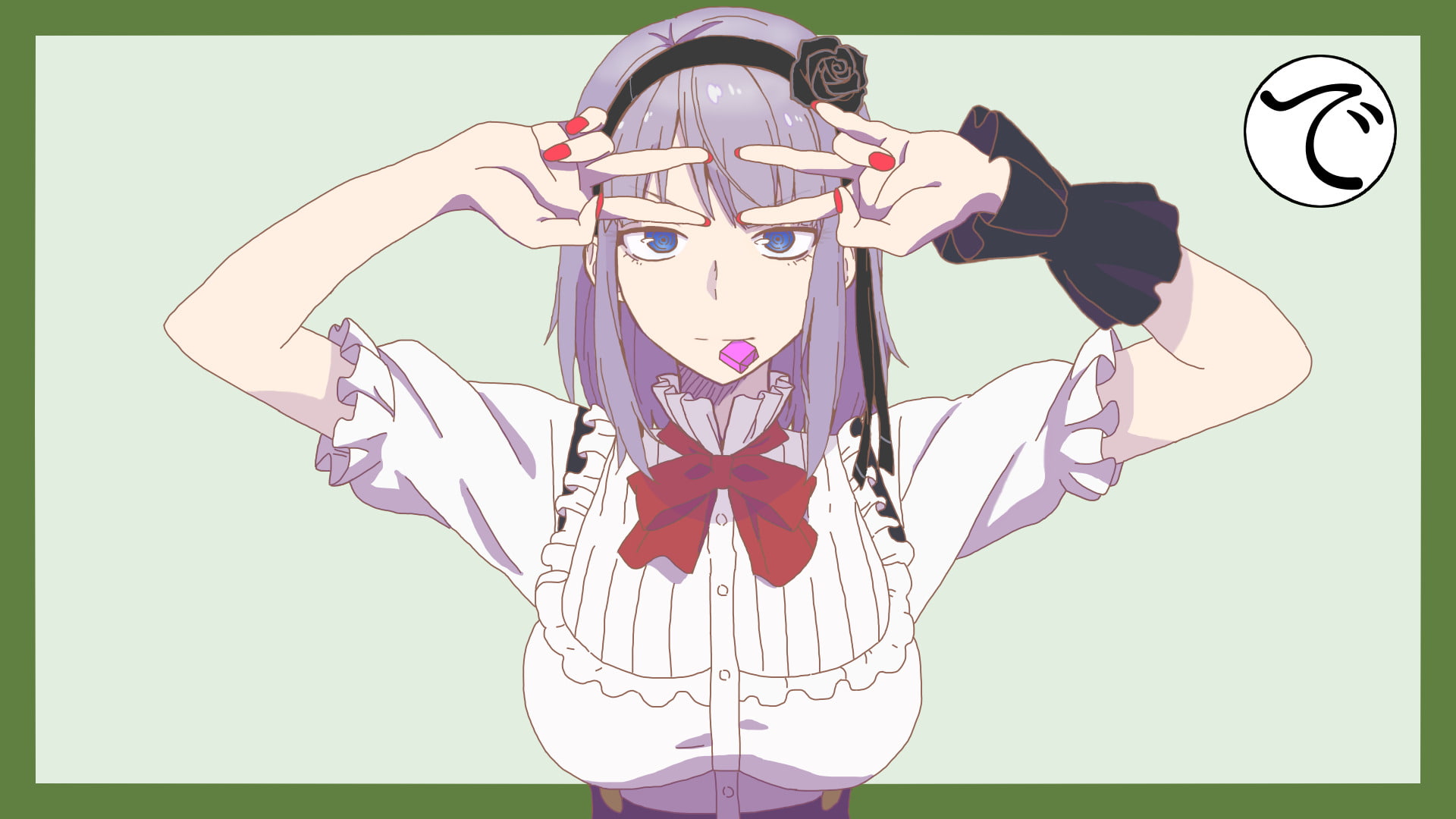 Shidare Hotaru, 1080P, Anime, Purple Hair, Blue Eyes, Dagashi Kashi, Headband, Smile, HD Wallpaper