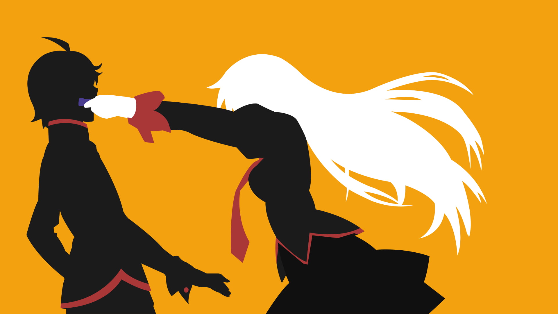 side view, anime, silhouette, yellow, arts culture and entertainment, black color, Monogatari Series, adult, female, back lit, anime vectors, characters, HD Wallpaper