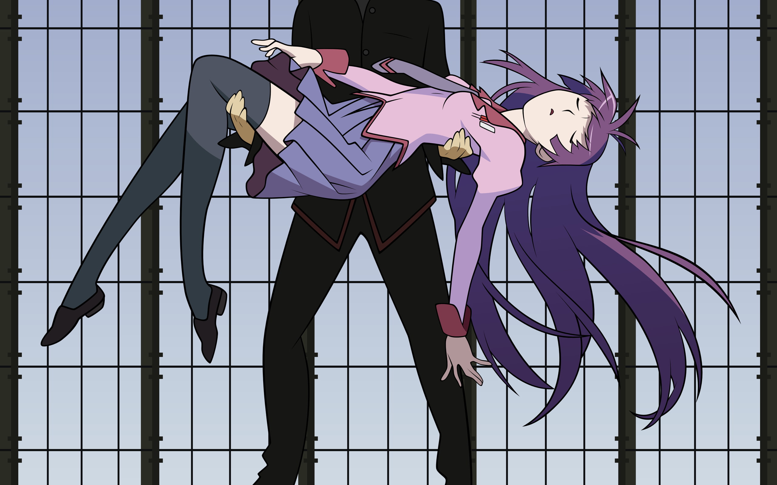 leisure activity, obscured face, protection, full length, three quarter length, anime, anime girls, standing, two people, men, built structure, architecture, HD Wallpaper