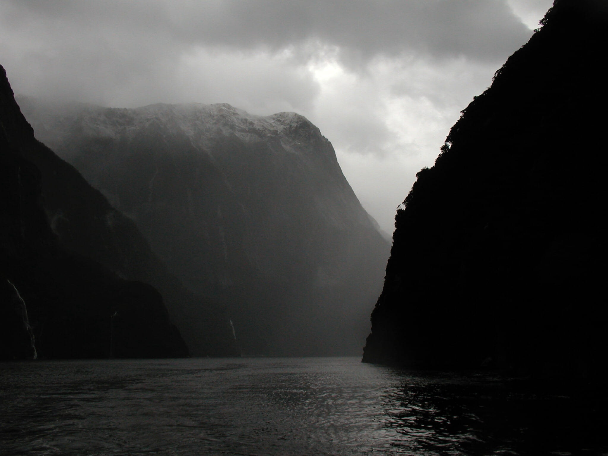 water, foggy, darkness, cloud - sky, beauty in nature, scenic, mountain, cloudy, nature, rocks, hilly, rivers, scenery, misty, sky, no people, tranquility, HD Wallpaper
