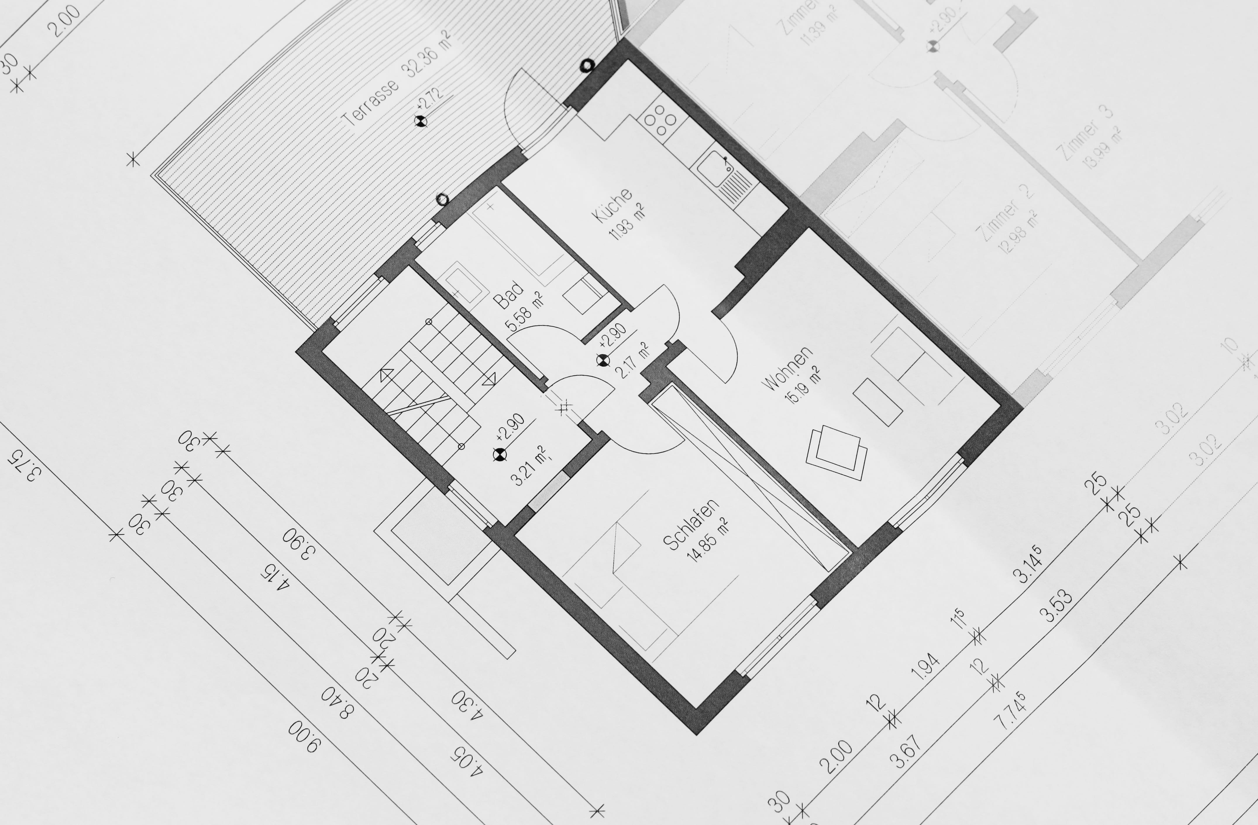 architect, working, document, house, architecture, paper, building, design, blueprint, high angle view, planning, instrument of measurement, diagram, 4K, HD Wallpaper