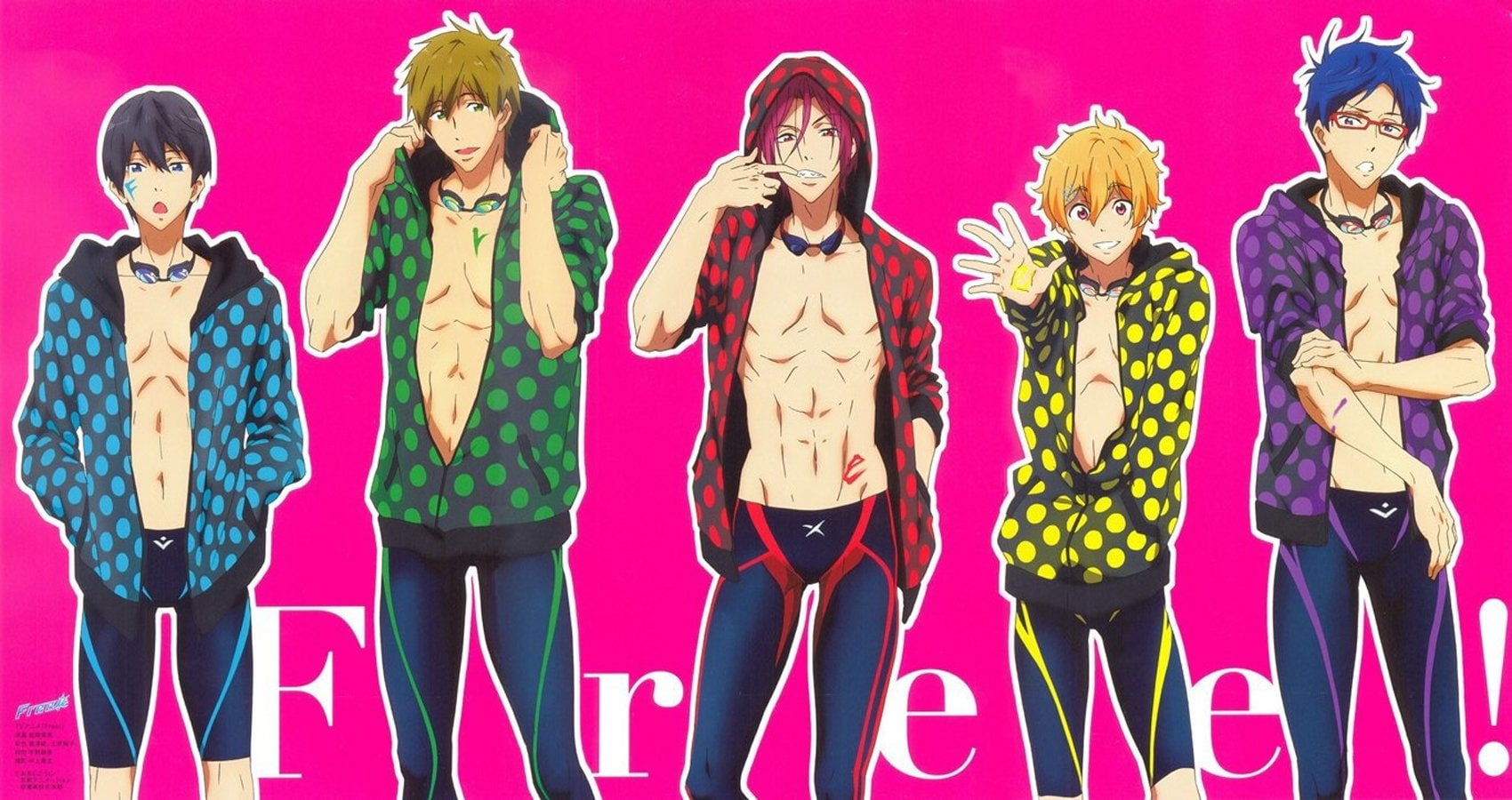 anime, guy, series, 720P, pink, background, cute, group, HD Wallpaper