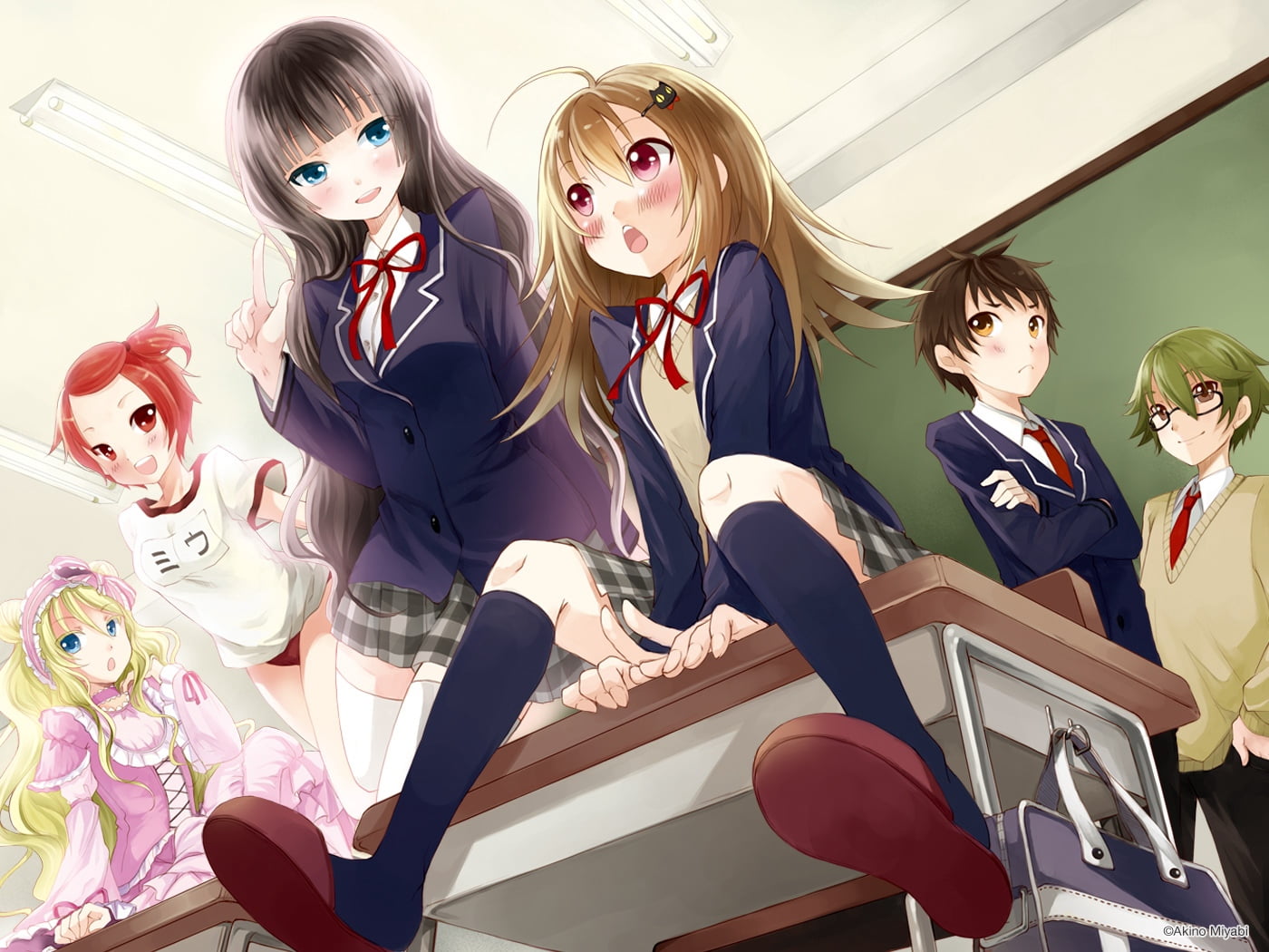 low angle view, portrait, females, recess, schoolers, leisure activity, illustration, tagme, young women, casual clothing, lifestyles, 720P, adult, girls, HD Wallpaper