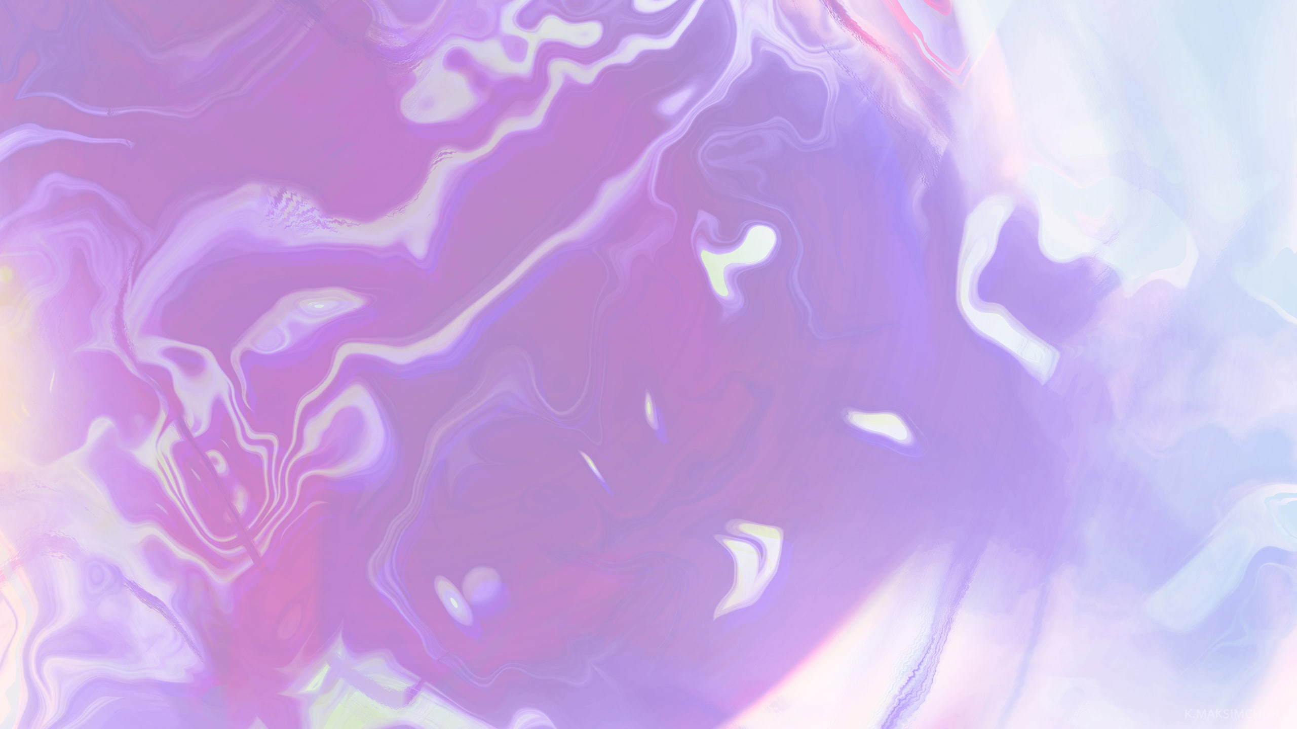 Gradient, Waves, 2K, Fluid, Spectral, Mild, Purple, HD Wallpaper