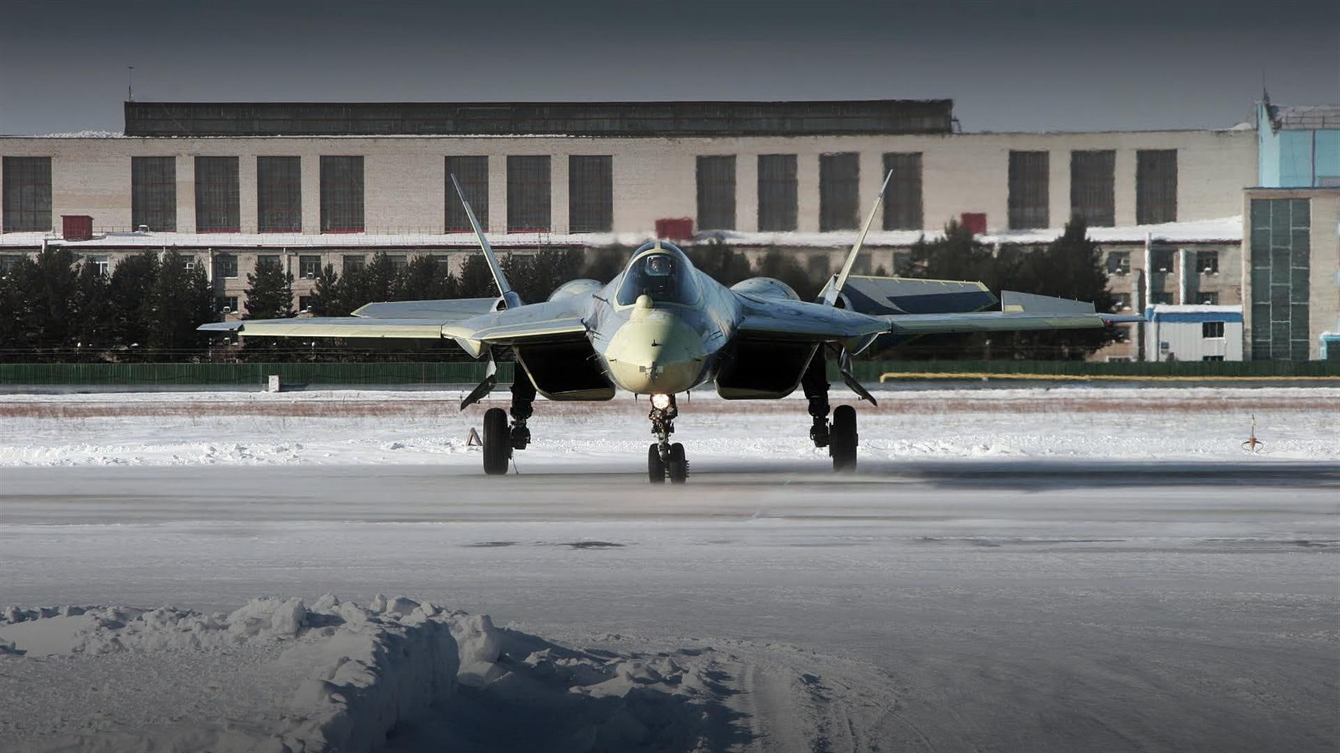 gray, russian, 1080P, fighter, t, aircraft, military, pak, fa, aircraft planes, jet, HD Wallpaper
