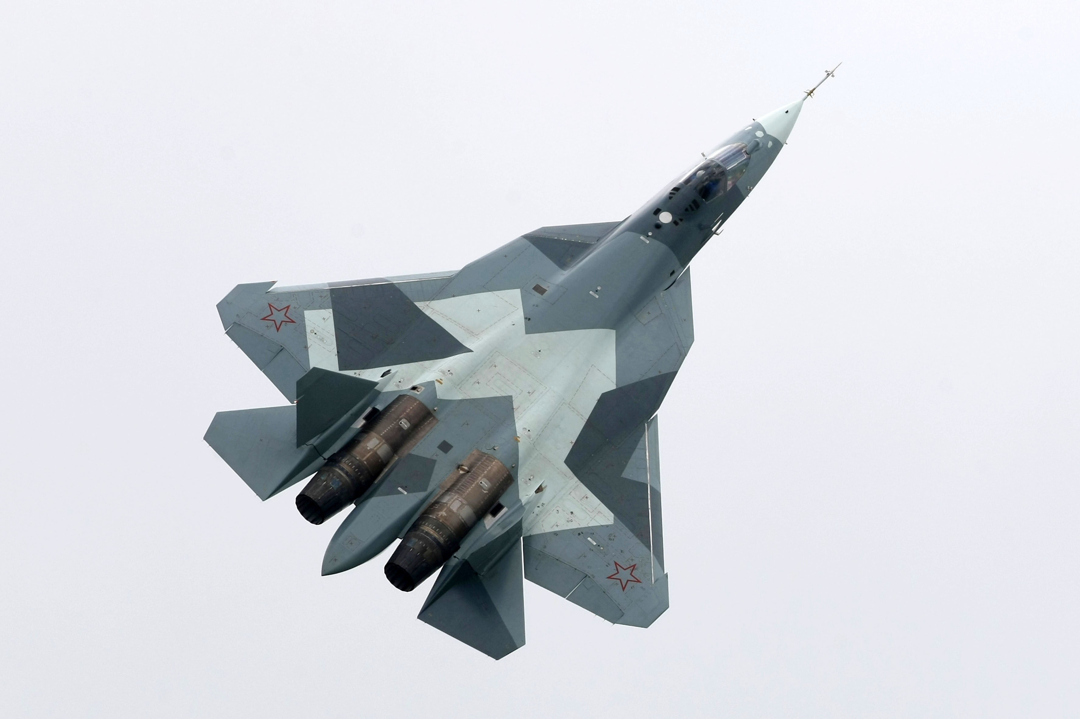 air force, Russian army, Sukhoi T-50, red star, 2K, fighter aircraft, HD Wallpaper