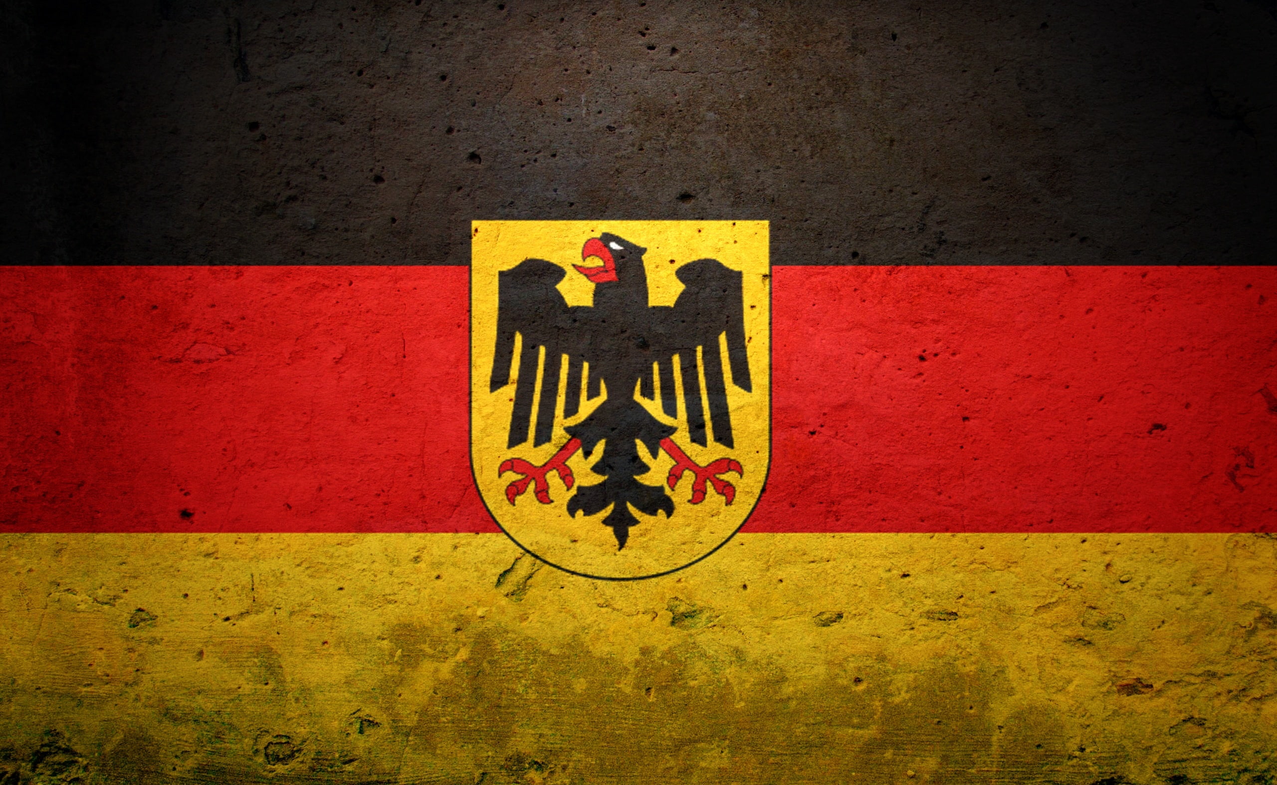 red, symbol, (State), Germany, state, indoors, black color, communication, Flag, day, representation, wall, male likeness, 2K, road, sign, Grunge, wall - building feature, HD Wallpaper