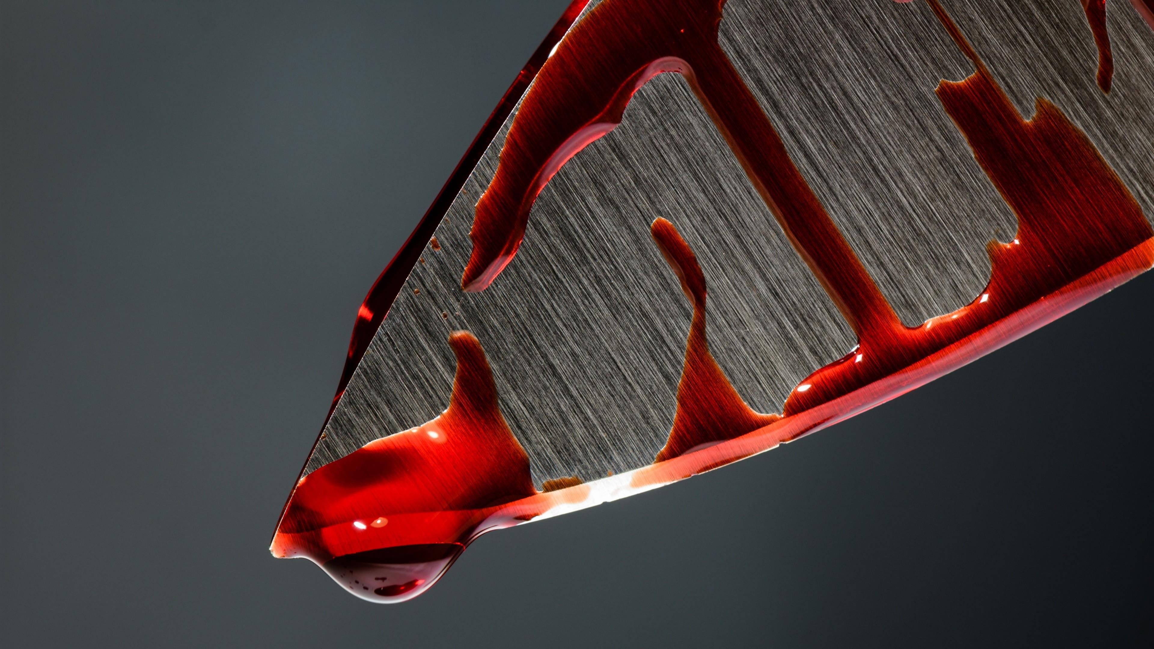 colored background, blood, red, eating utensil, still life, copy space, music, gray, 4K, studio shot, violence, cut out, gray background, no people, single object, HD Wallpaper