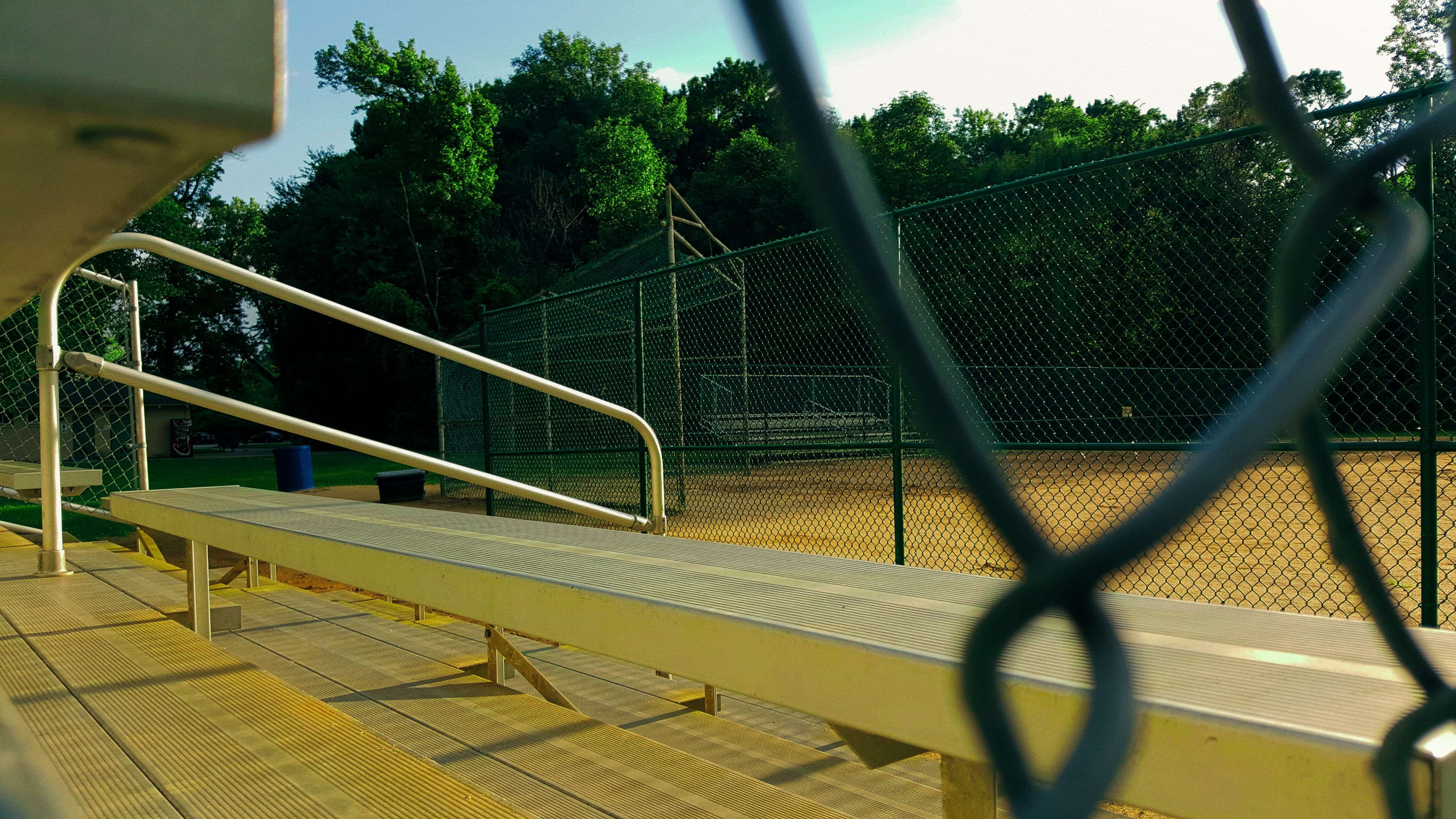 fence, blur, nature, softball, court, tree, plant, day, railing, outdoors, security, nature photography, field, safety, nature park, sport, park, sunlight, HD Wallpaper