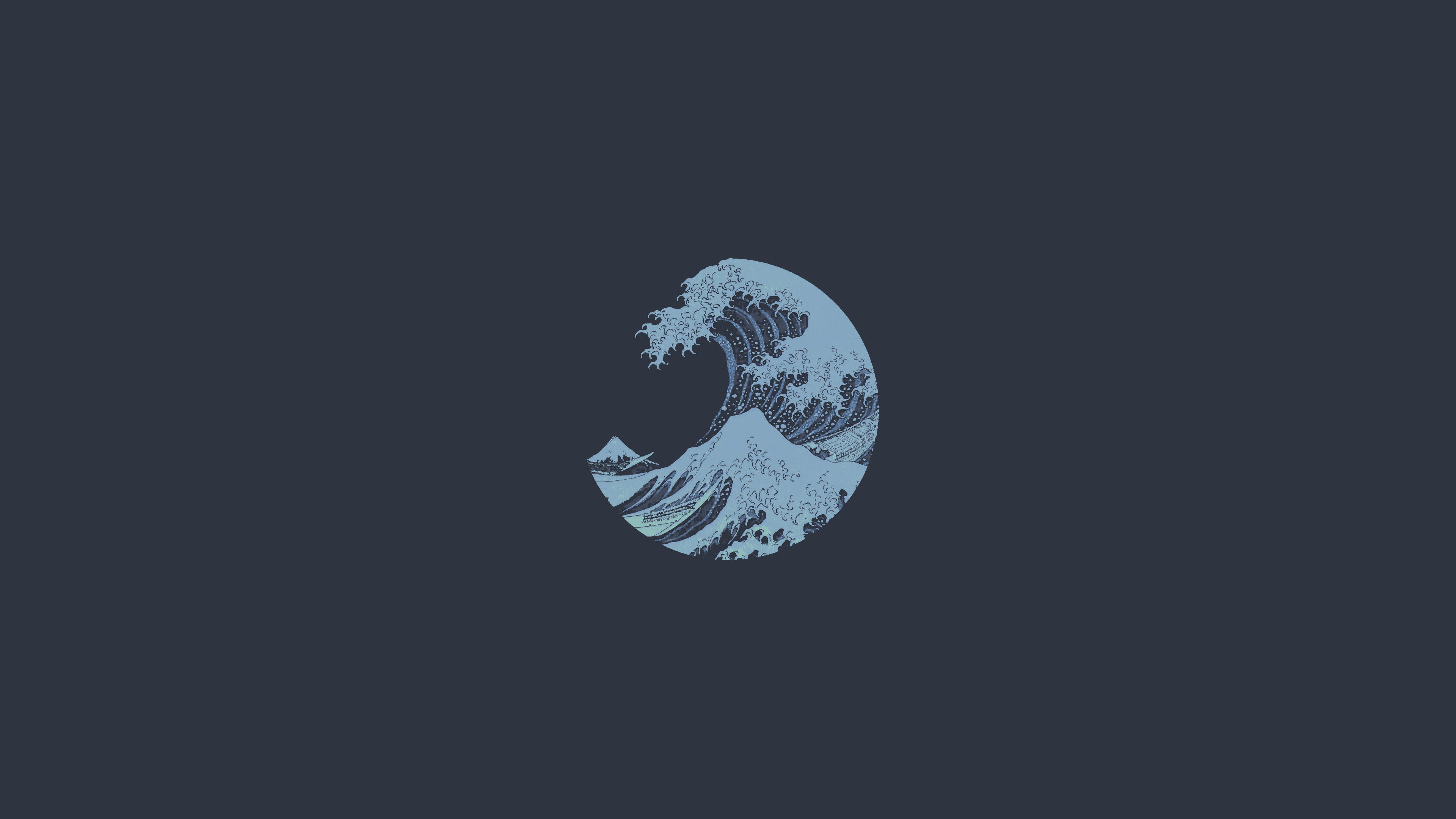 Japan, waves, minimalism, The Great Wave off Kanagawa, 4K, HD Wallpaper