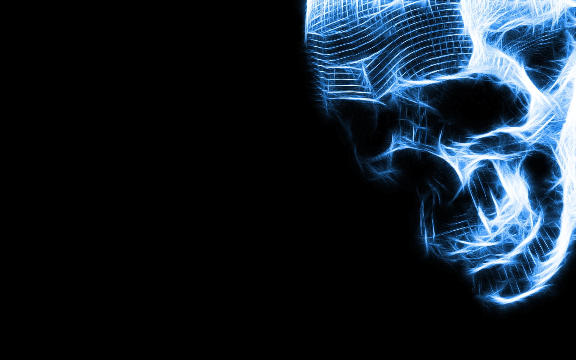 genesis, 1080P, blue, evangelion, neon, skulls, HD Wallpaper