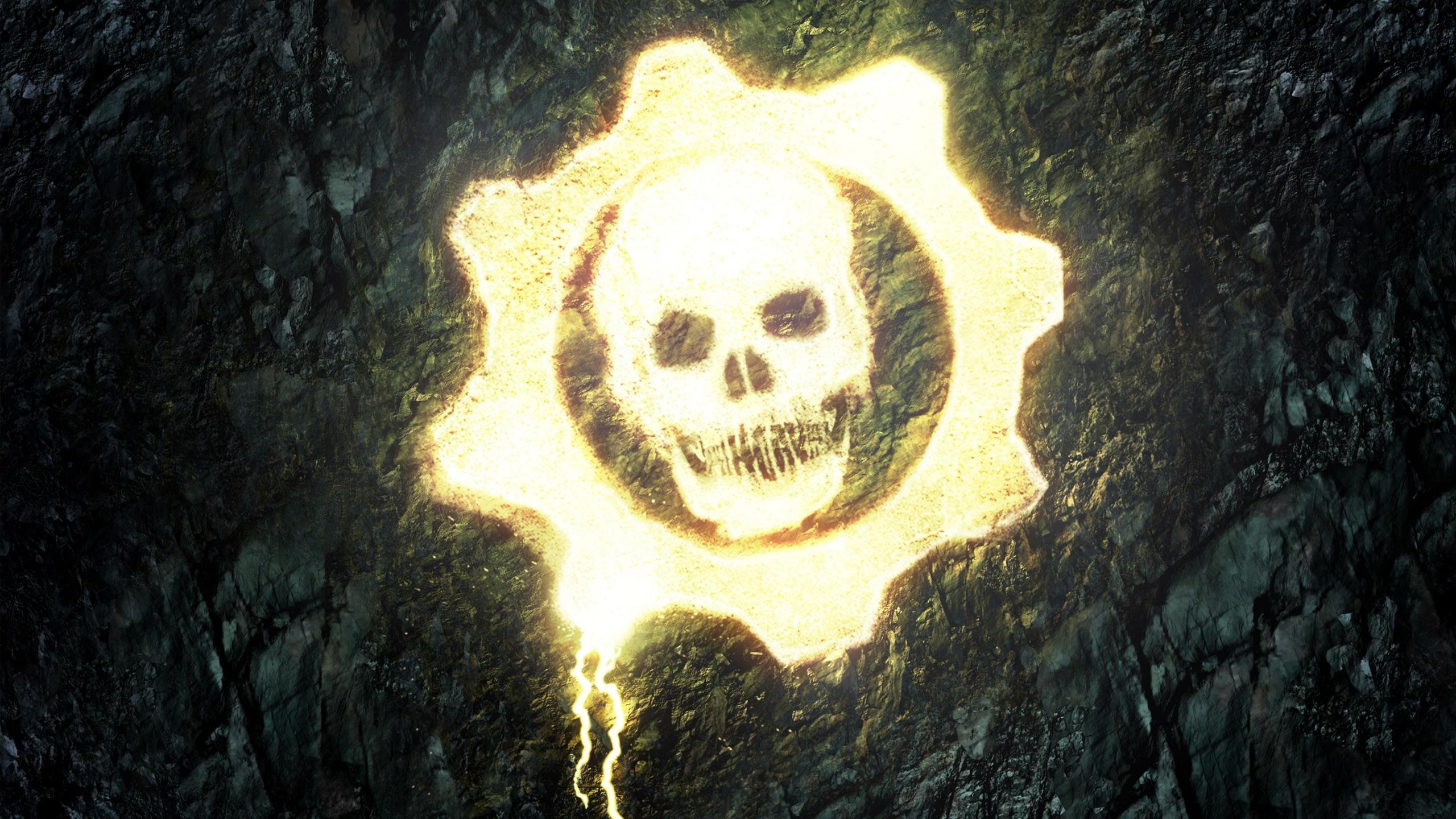 skull, fi, of, war, poster, Fighting, action, sci, warrior, Strategy, armor, Futuristic, military, shooter, 2560x1440 px, neon, 2K, battle, glow, psychedelic, HD Wallpaper