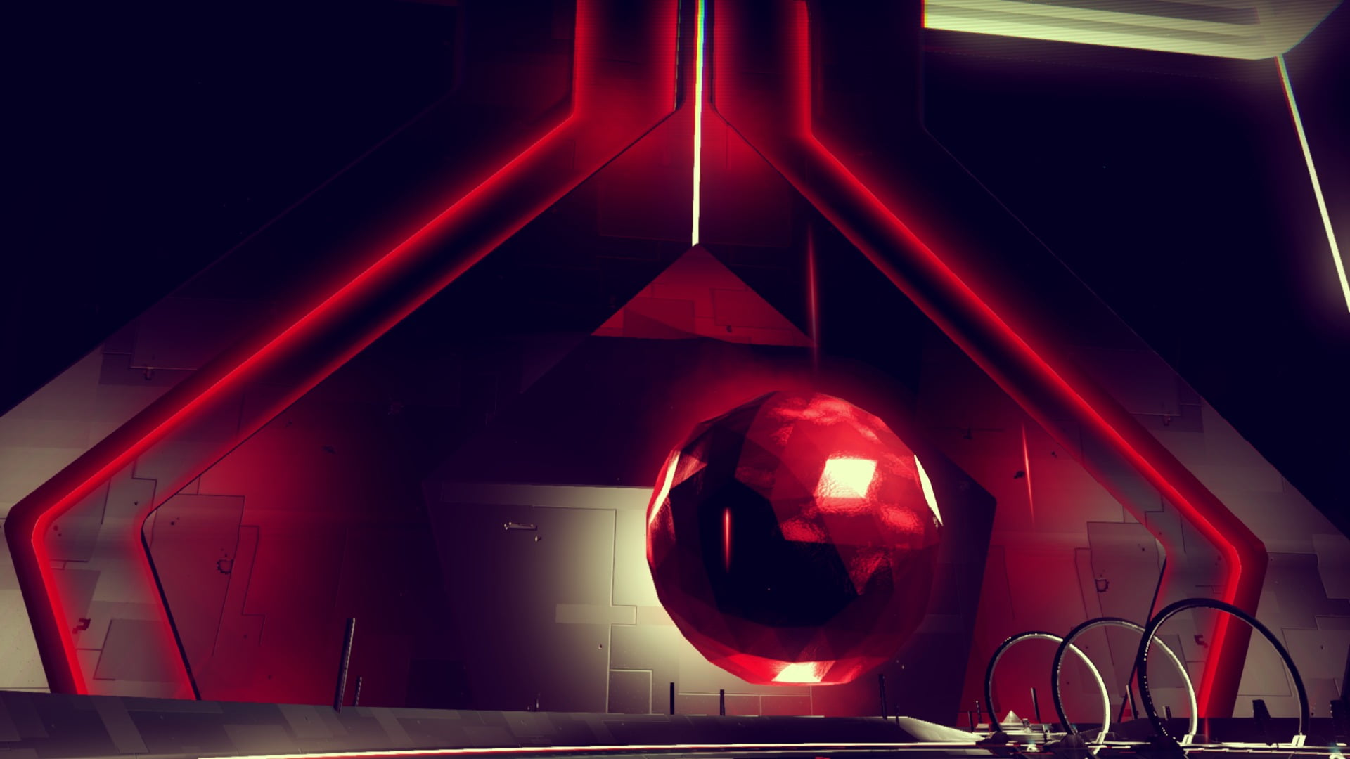 no people, transportation, 1080P, illustration, glowing, safety, metal, No Mans Sky, red, hanging, illuminated, technology, architecture, low angle view, HD Wallpaper